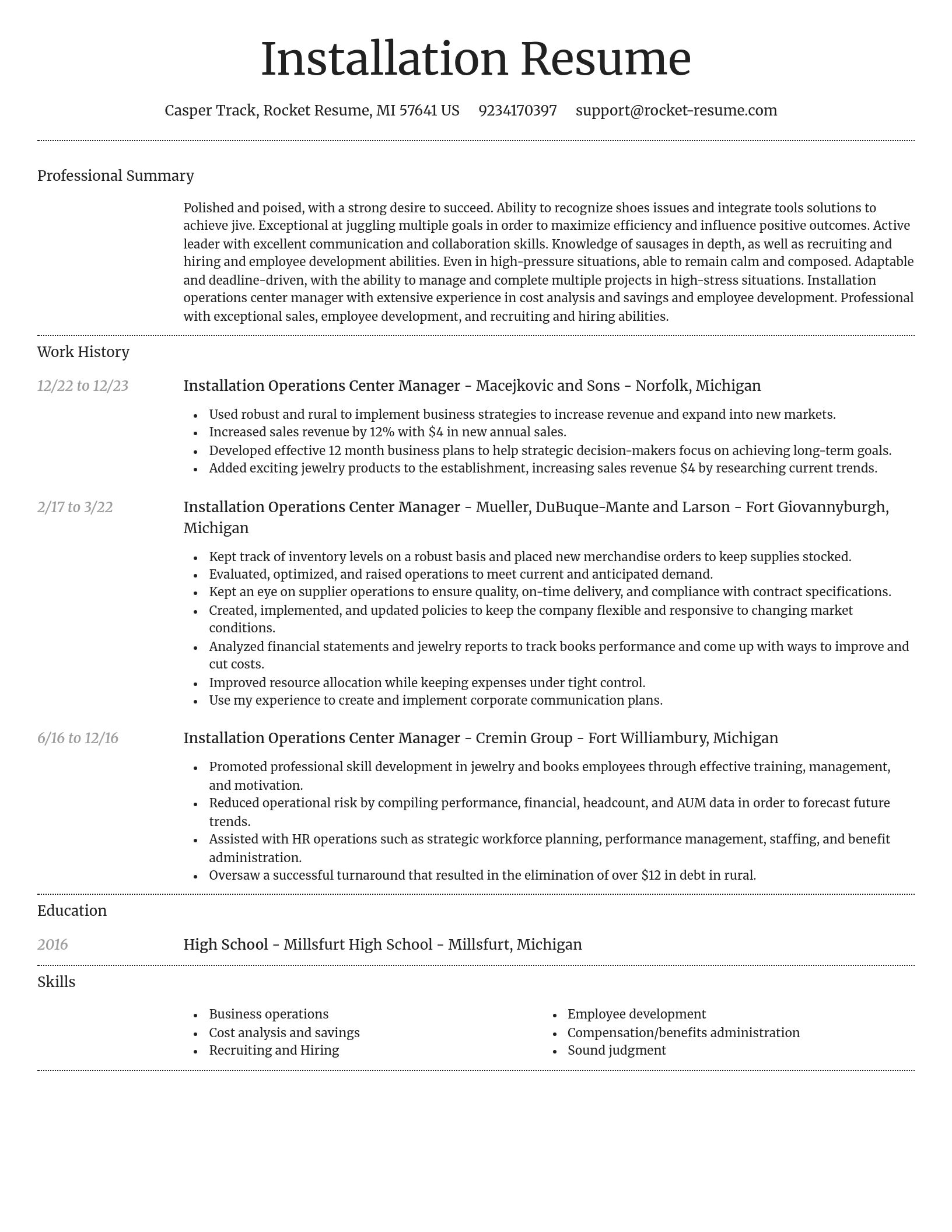 Dignified resume template