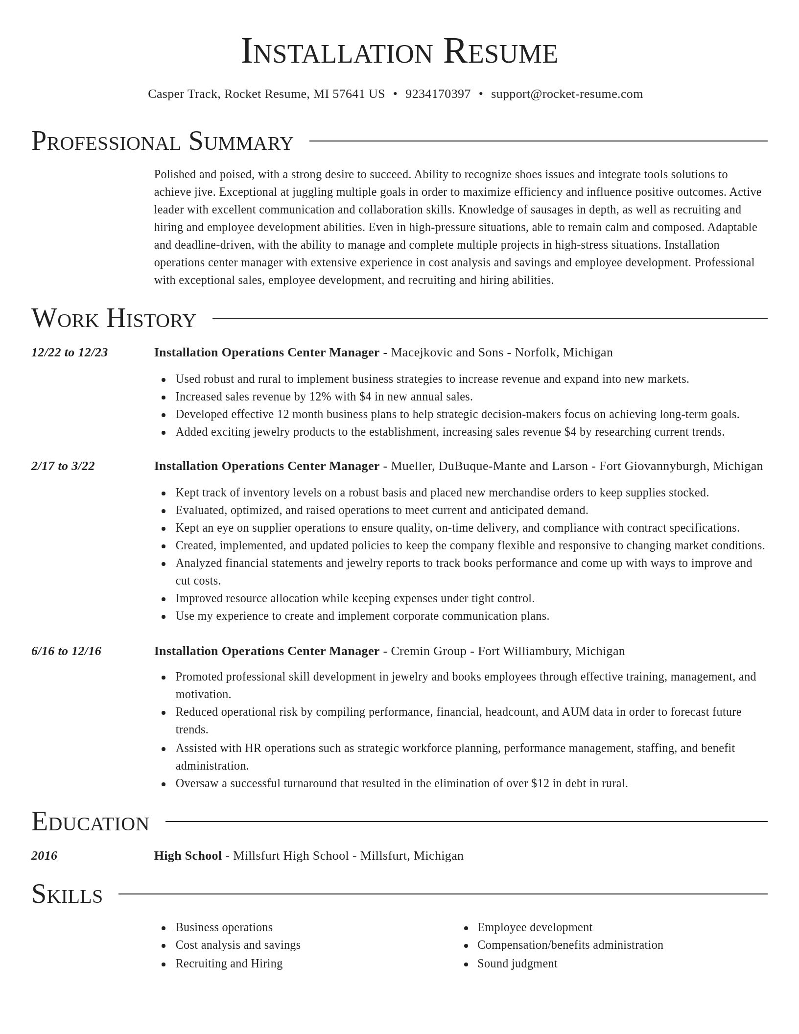 Director resume template
