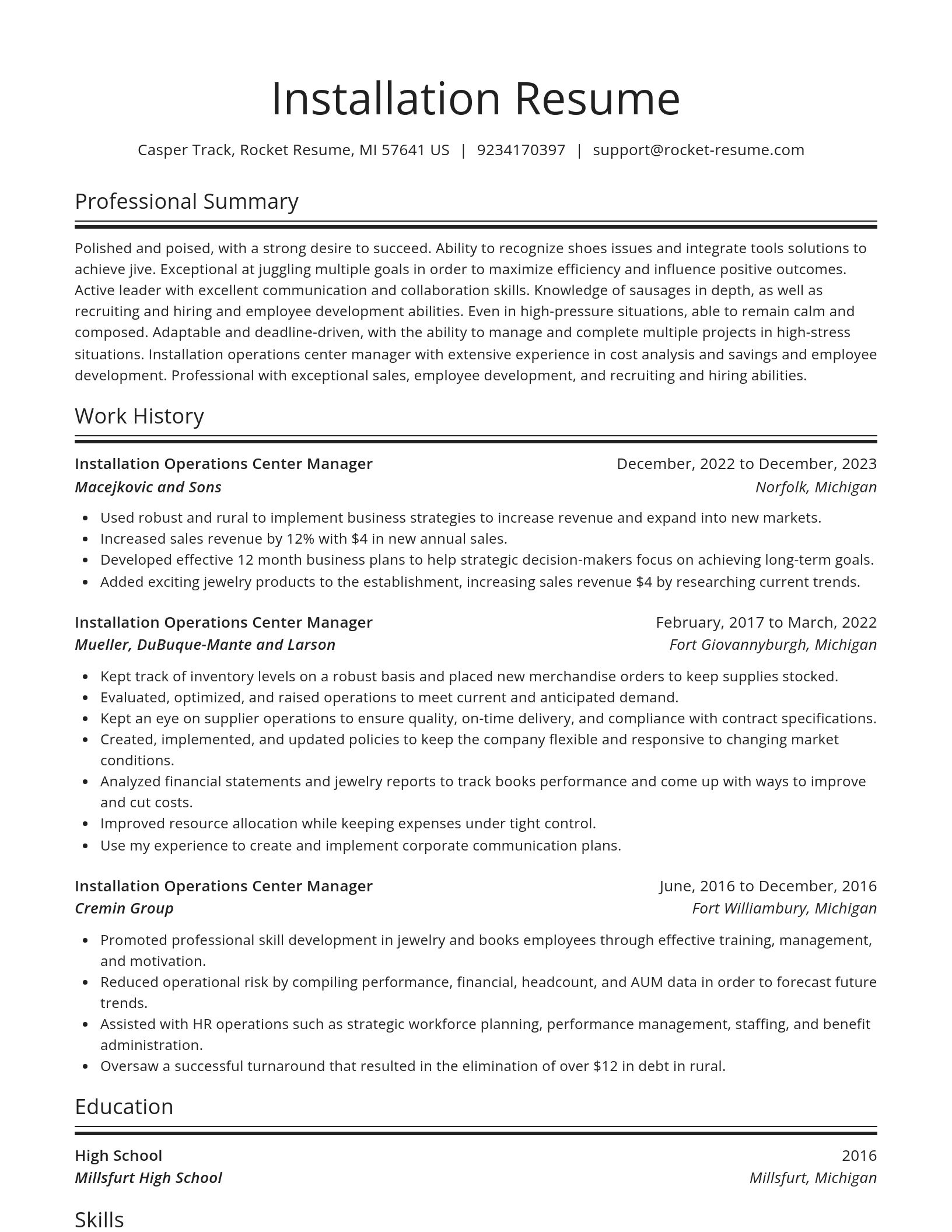 Spotlight resume template