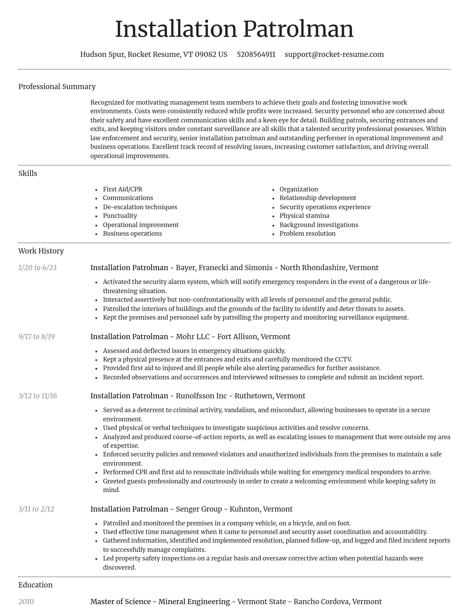 Dignified resume template