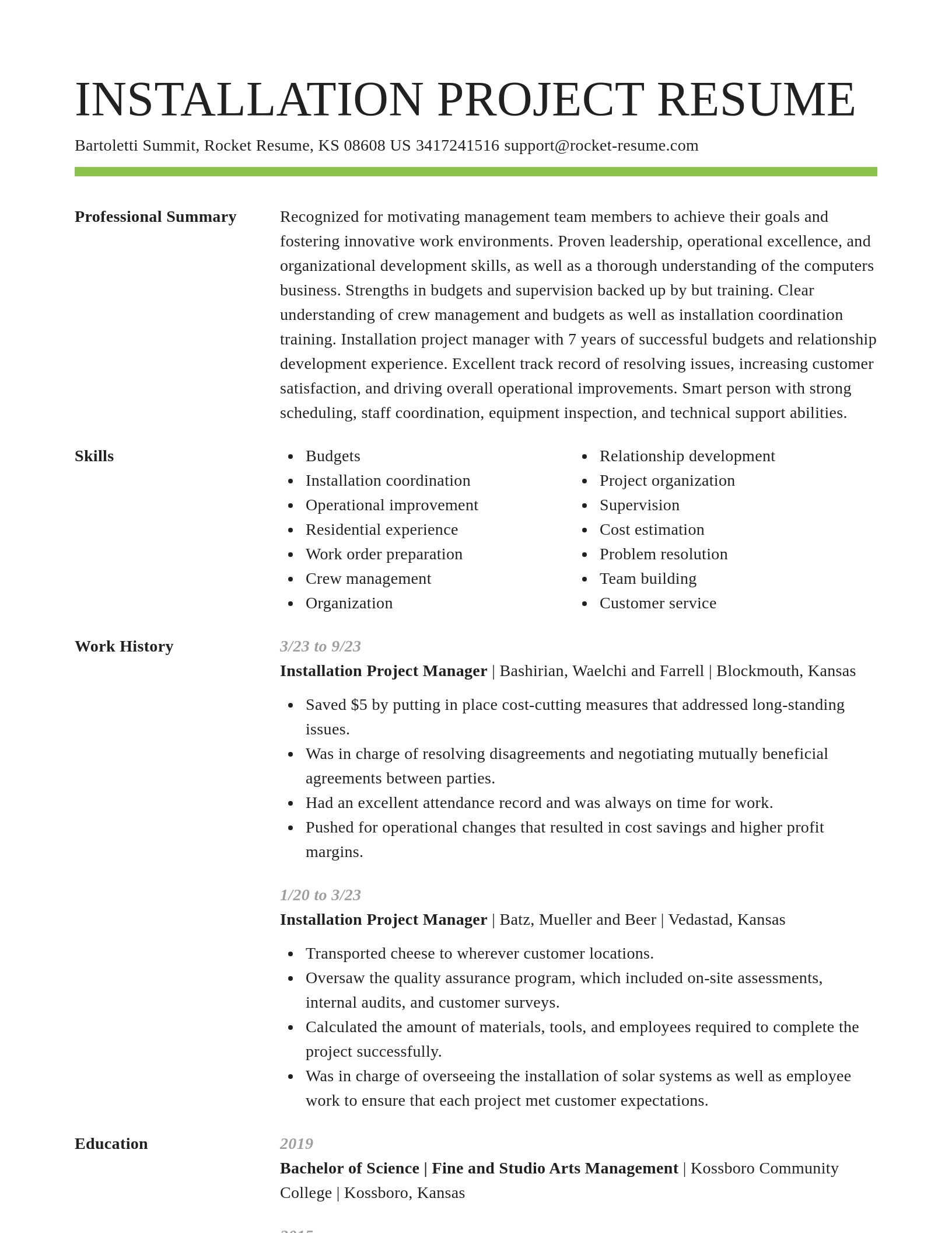 Smart resume template