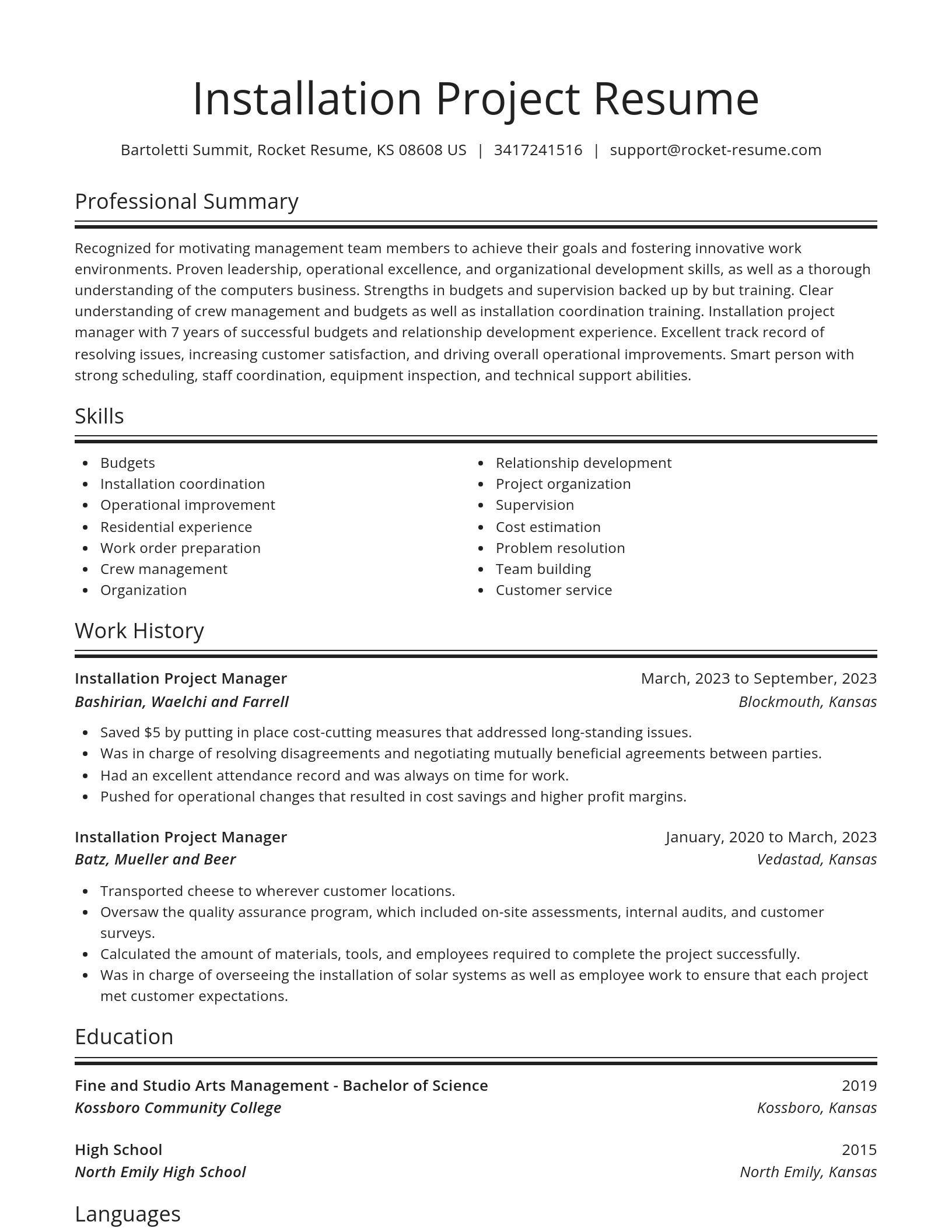 Spotlight resume template