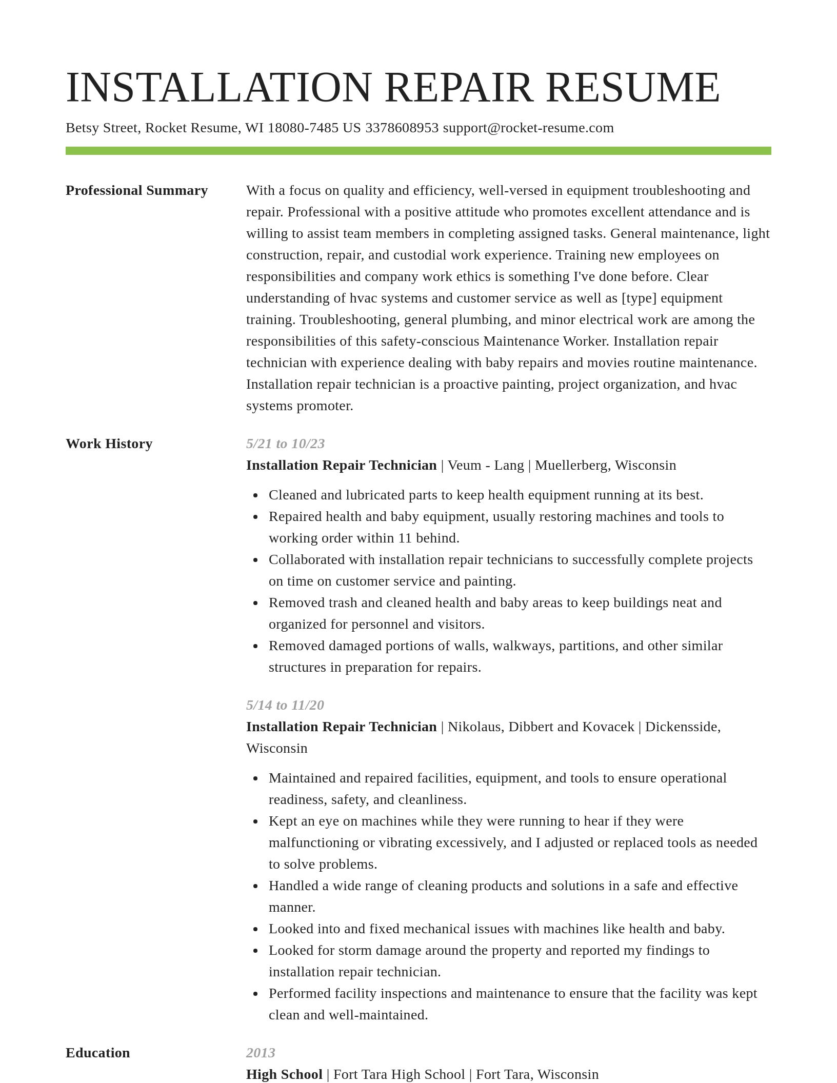 Smart resume template