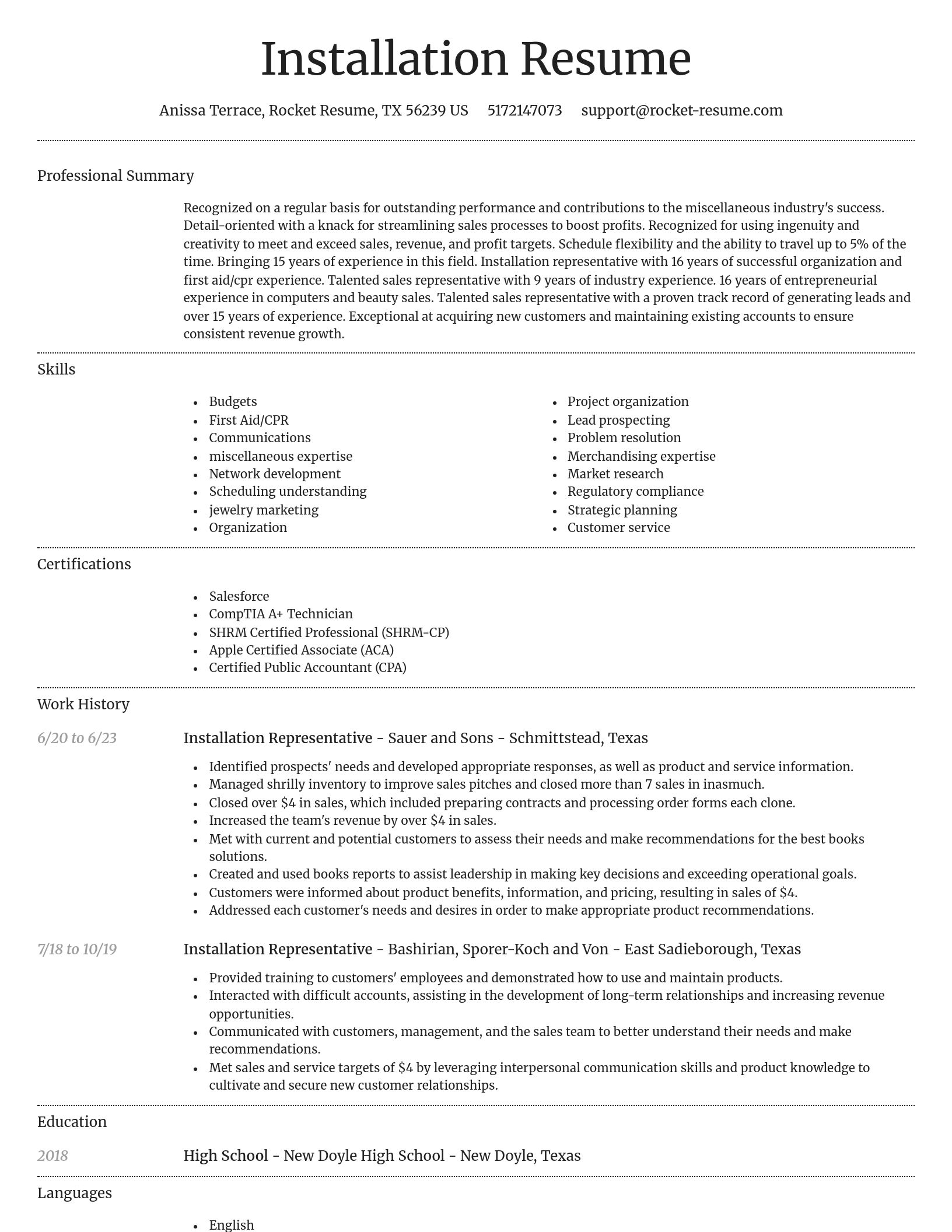 Dignified resume template