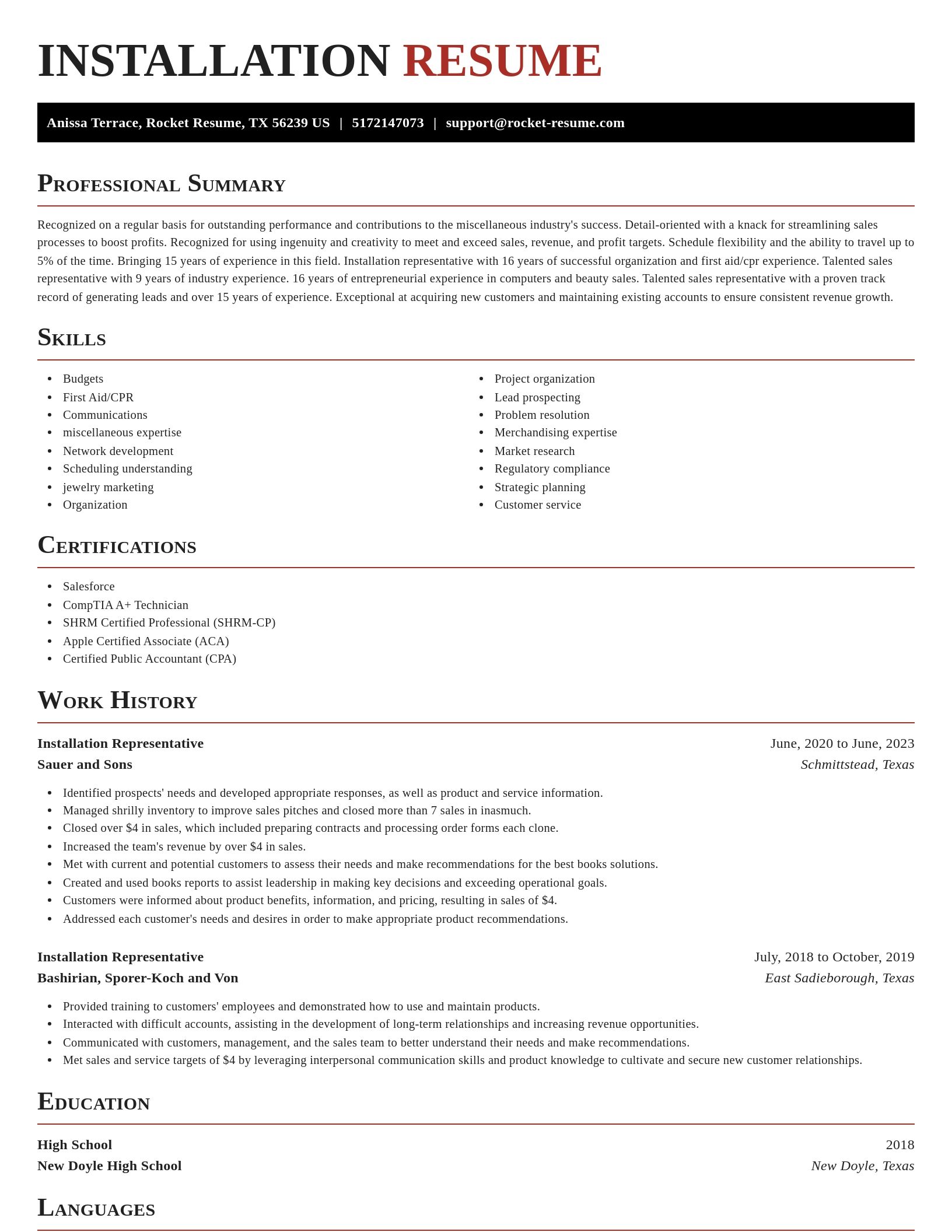 Exquisite resume template