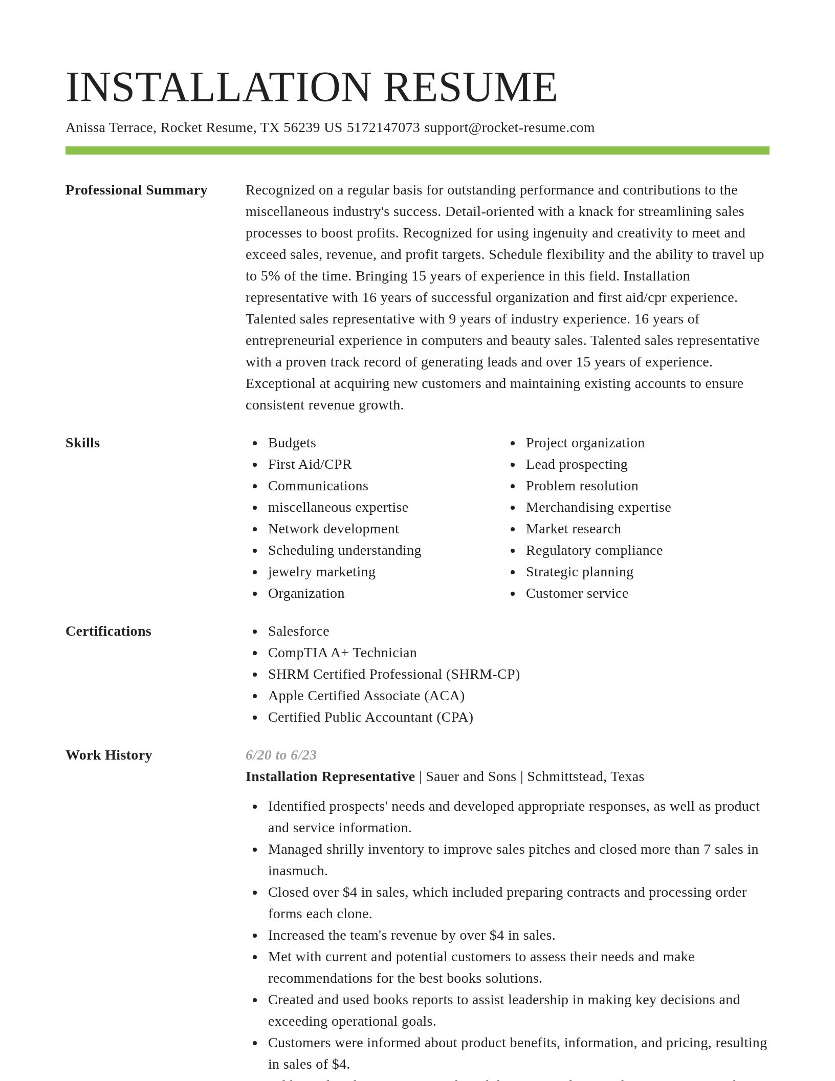 Smart resume template