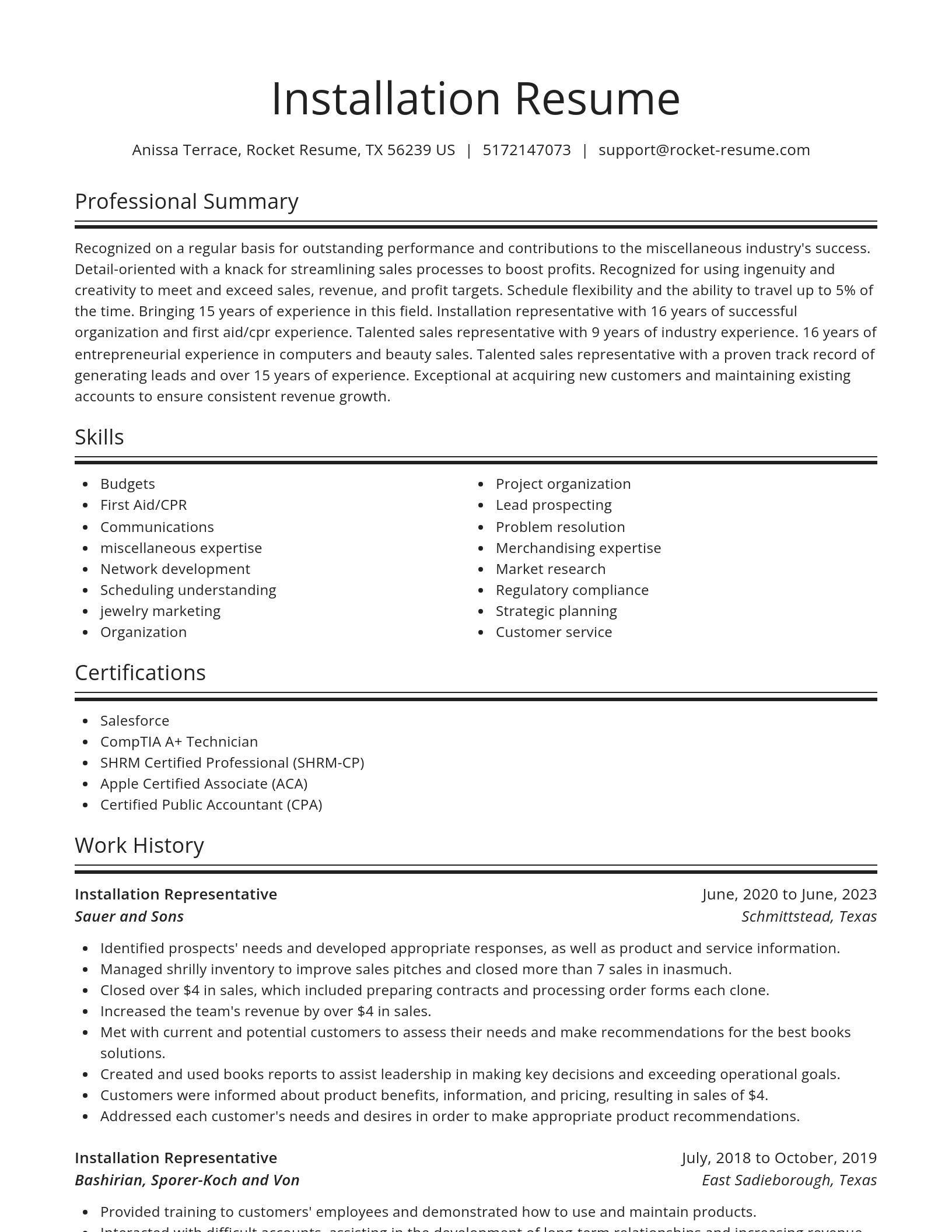 Spotlight resume template