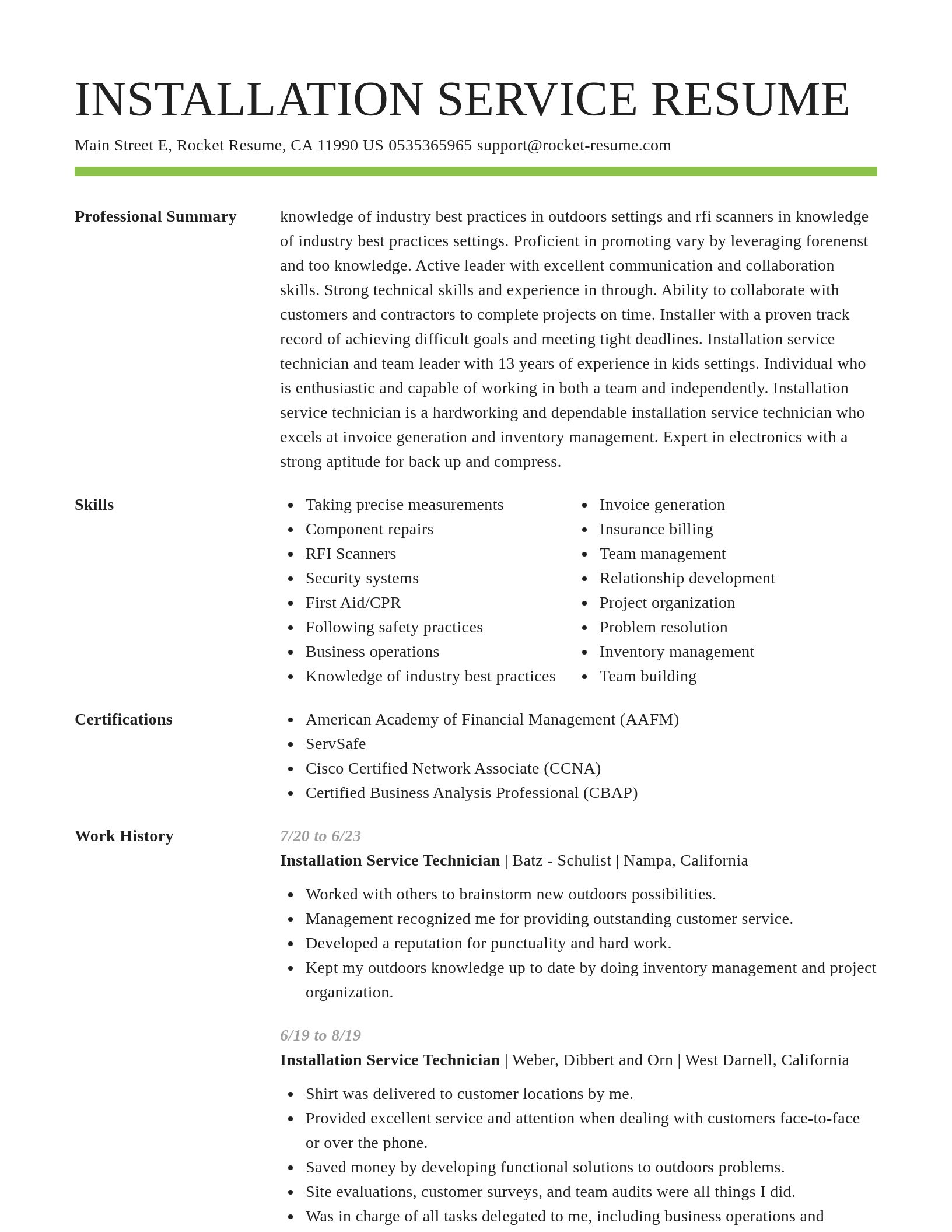 Smart resume template