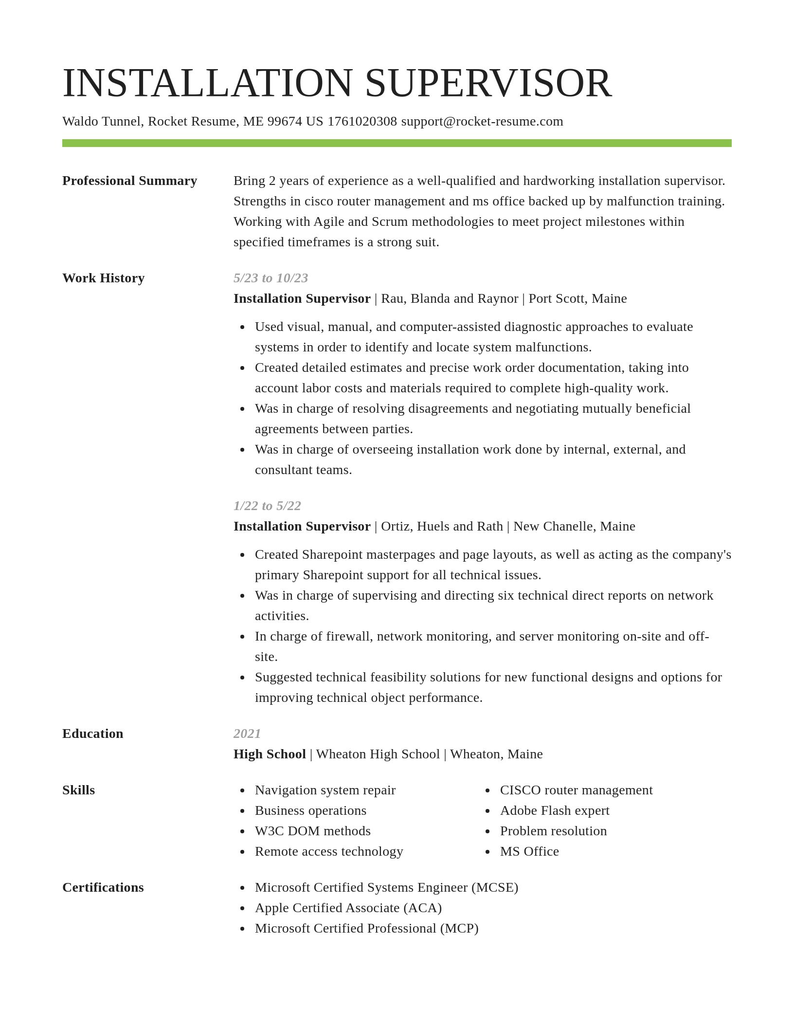 Smart resume template