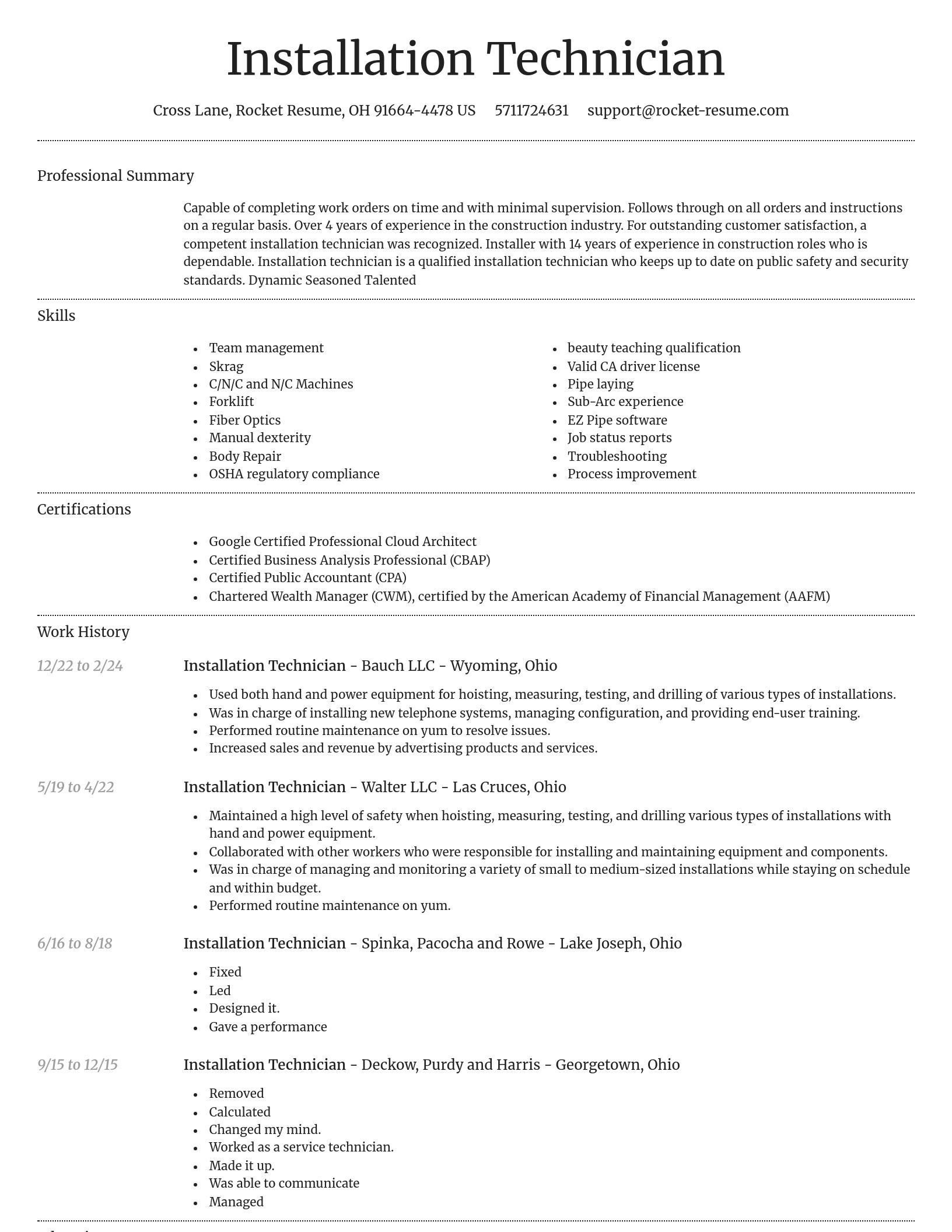 Dignified resume template