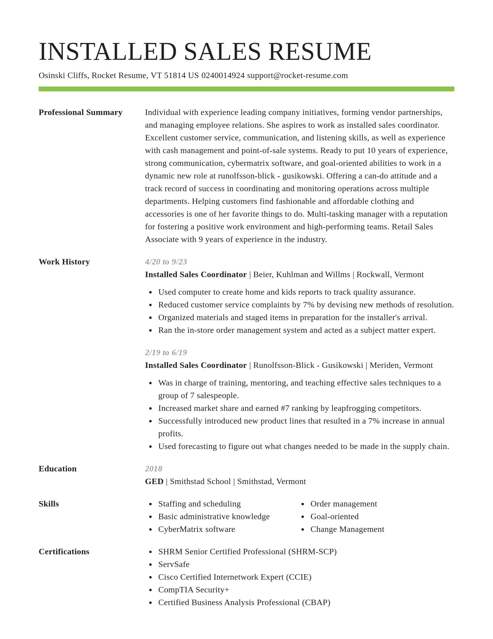 Smart resume template