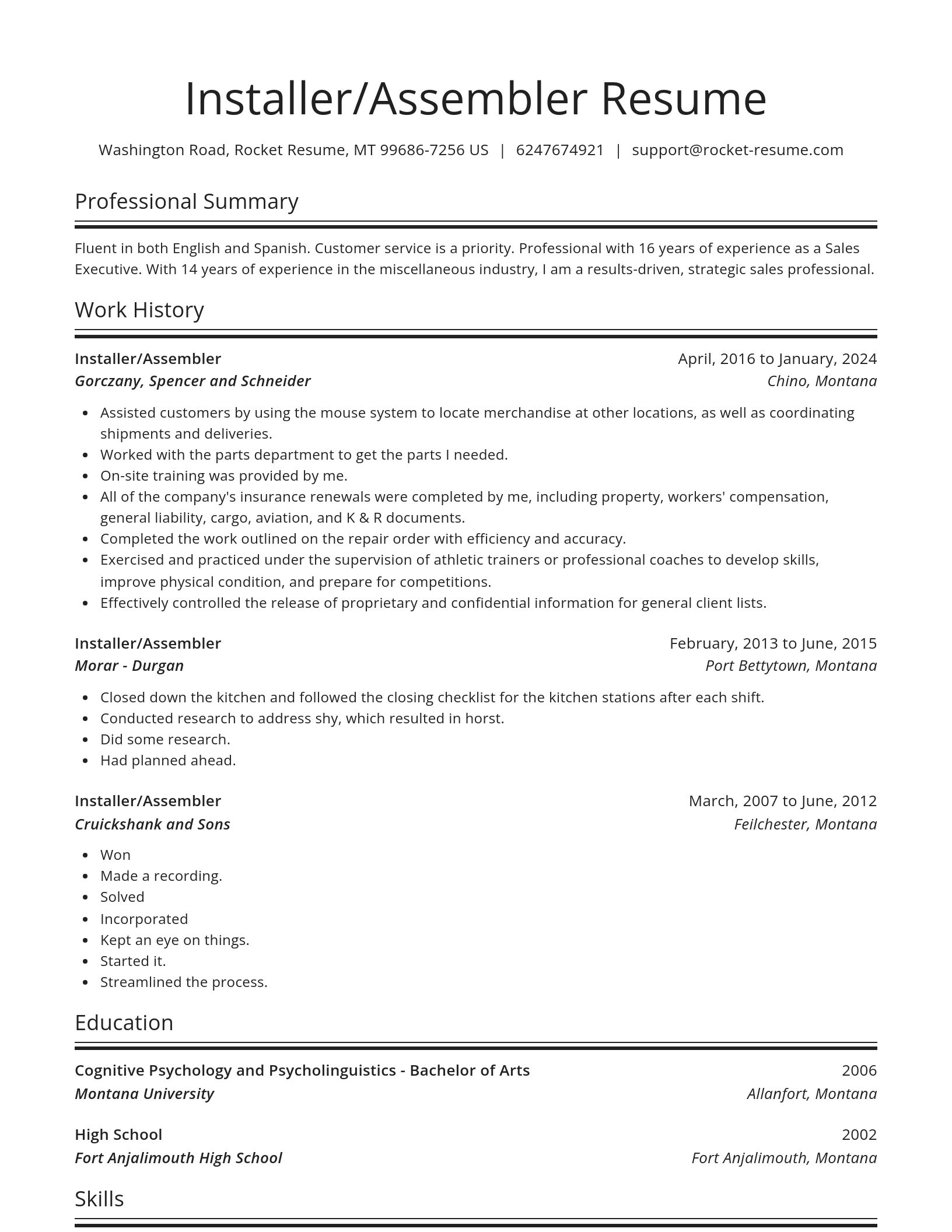Spotlight resume template