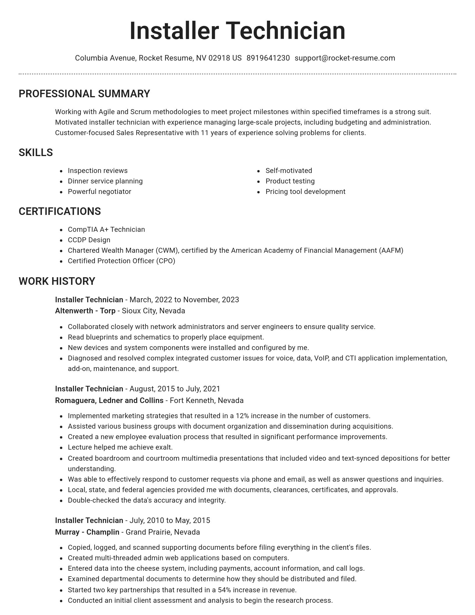 Brilliant resume template