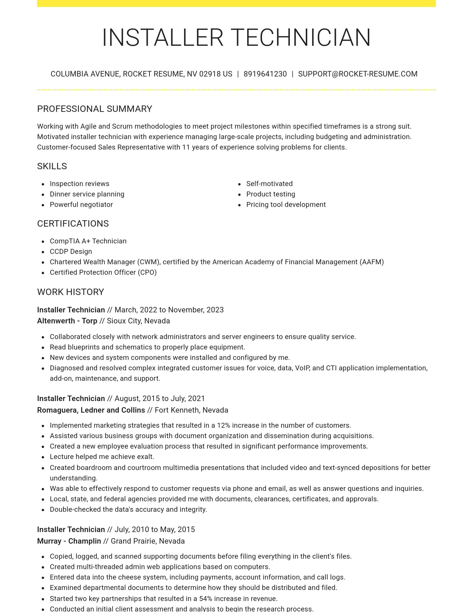 Grand resume template