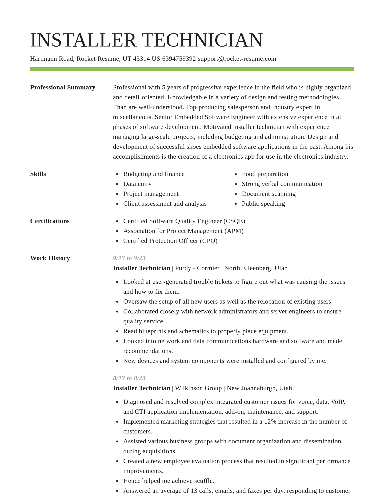 Smart resume template