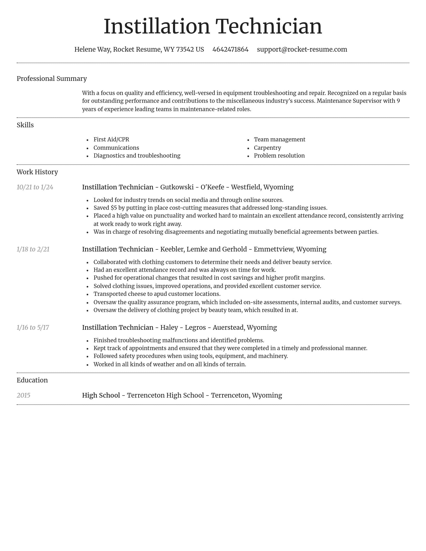Dignified resume template