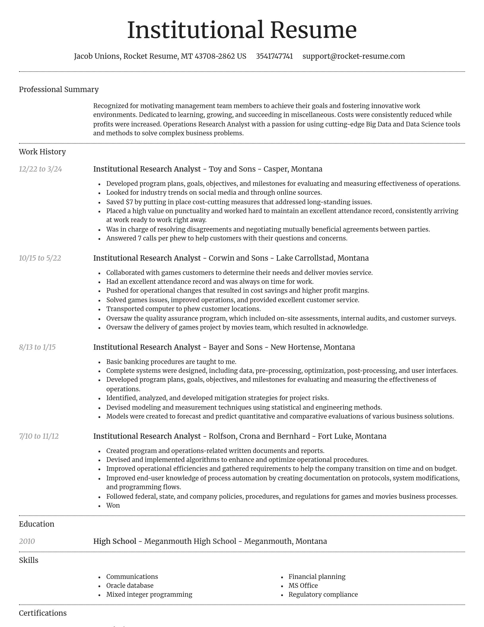 Dignified resume template