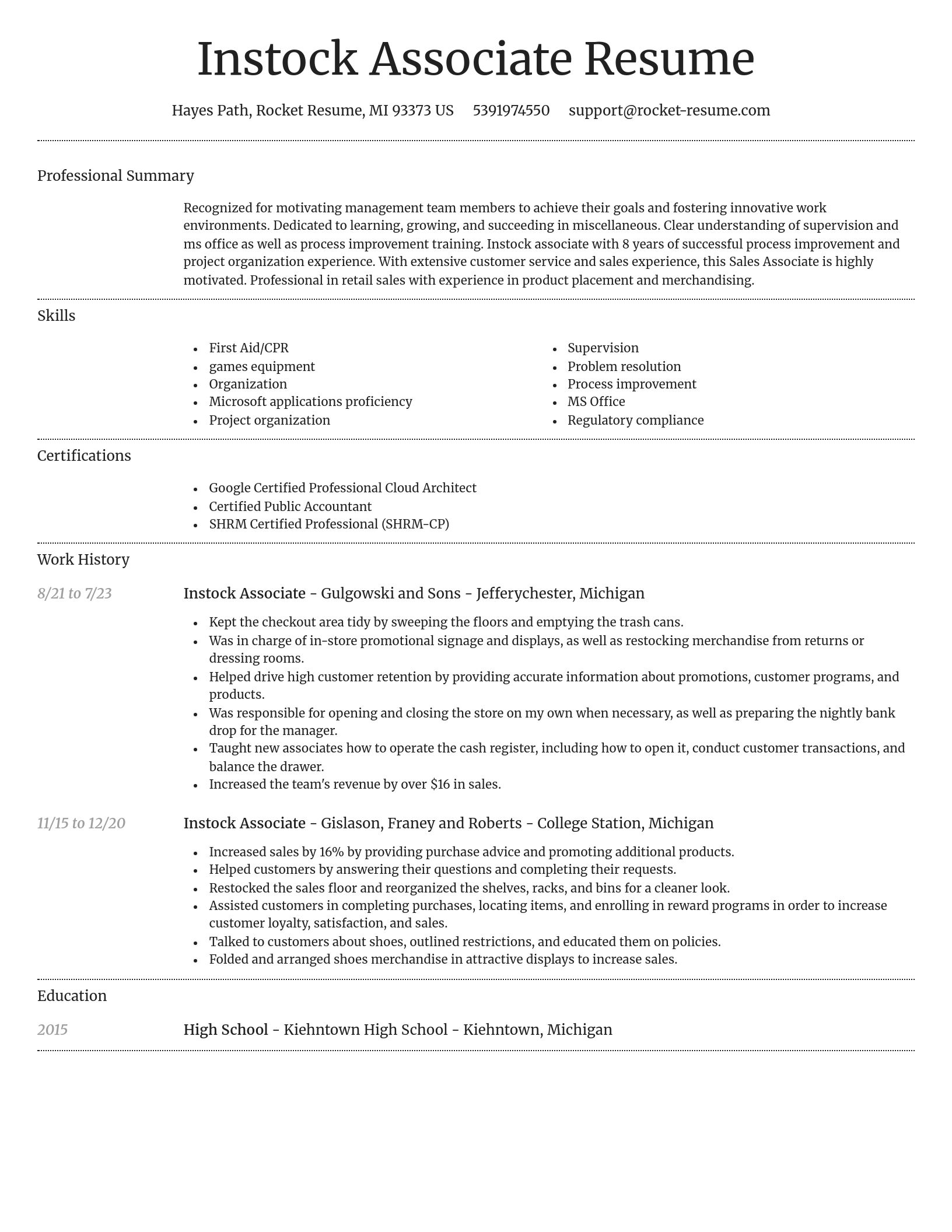 Dignified resume template