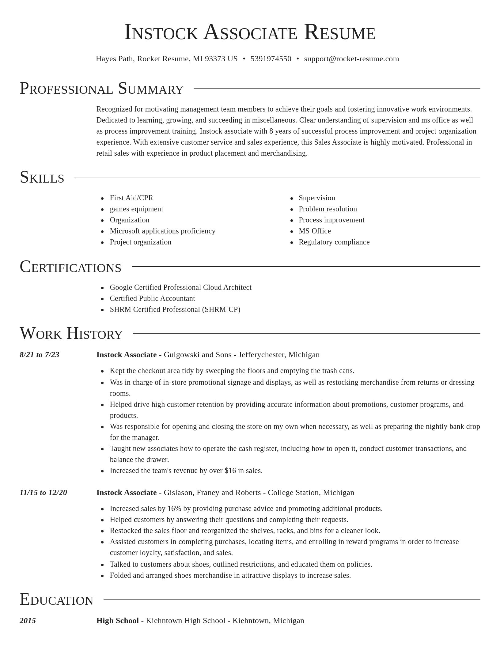 Director resume template