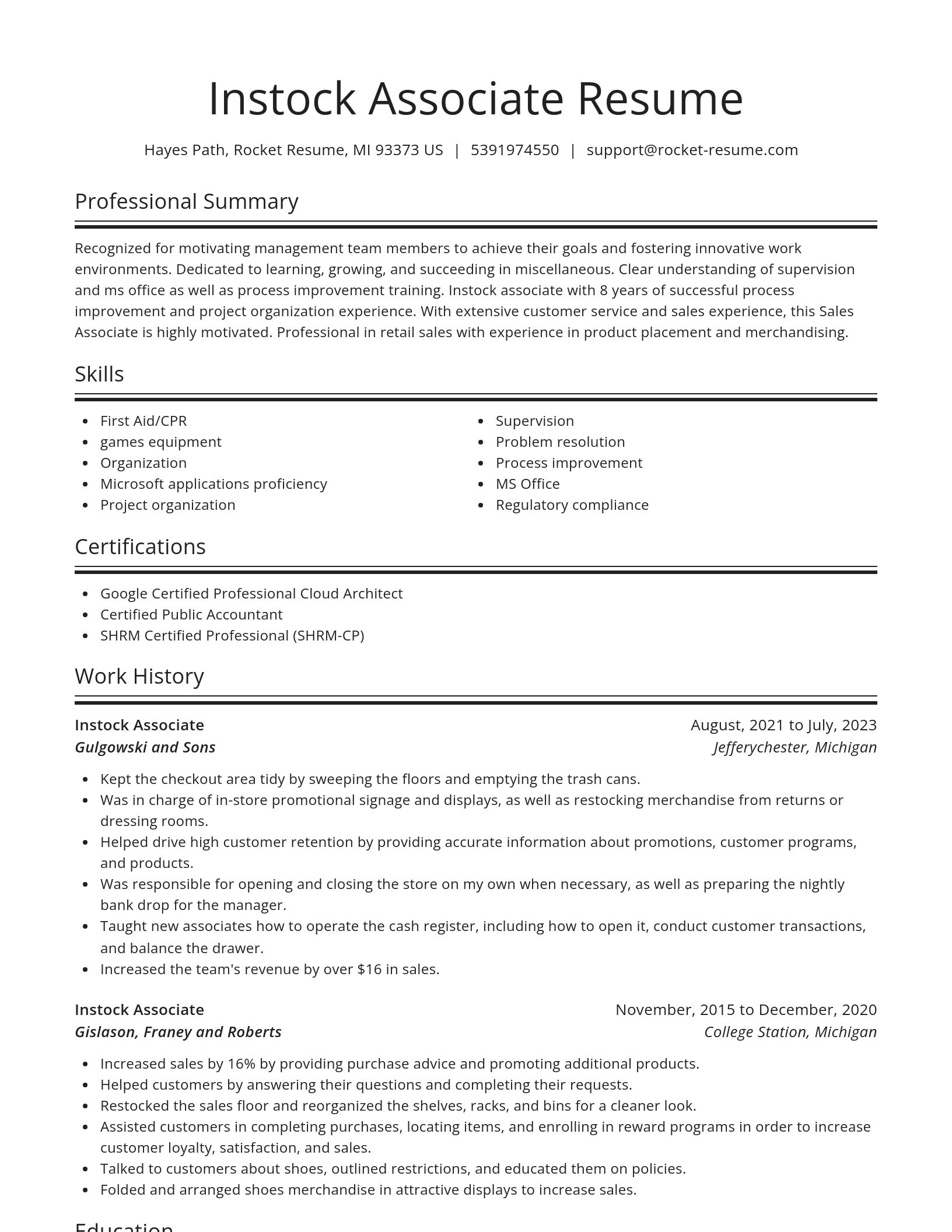 Spotlight resume template