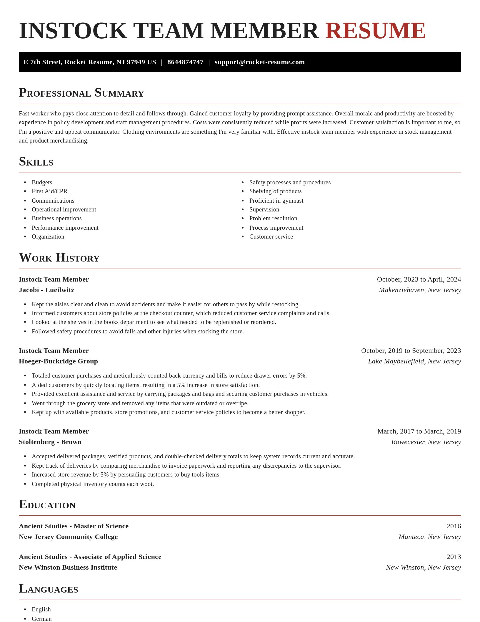Exquisite resume template