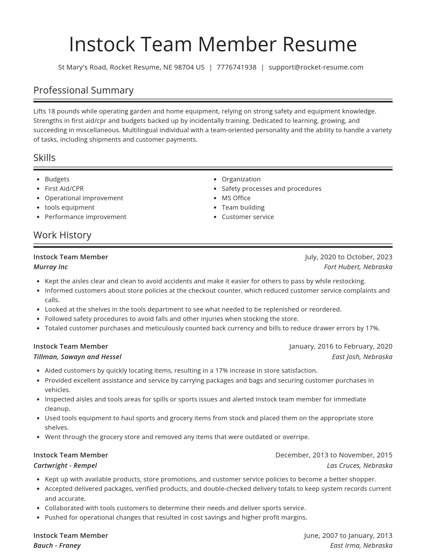 Spotlight resume template
