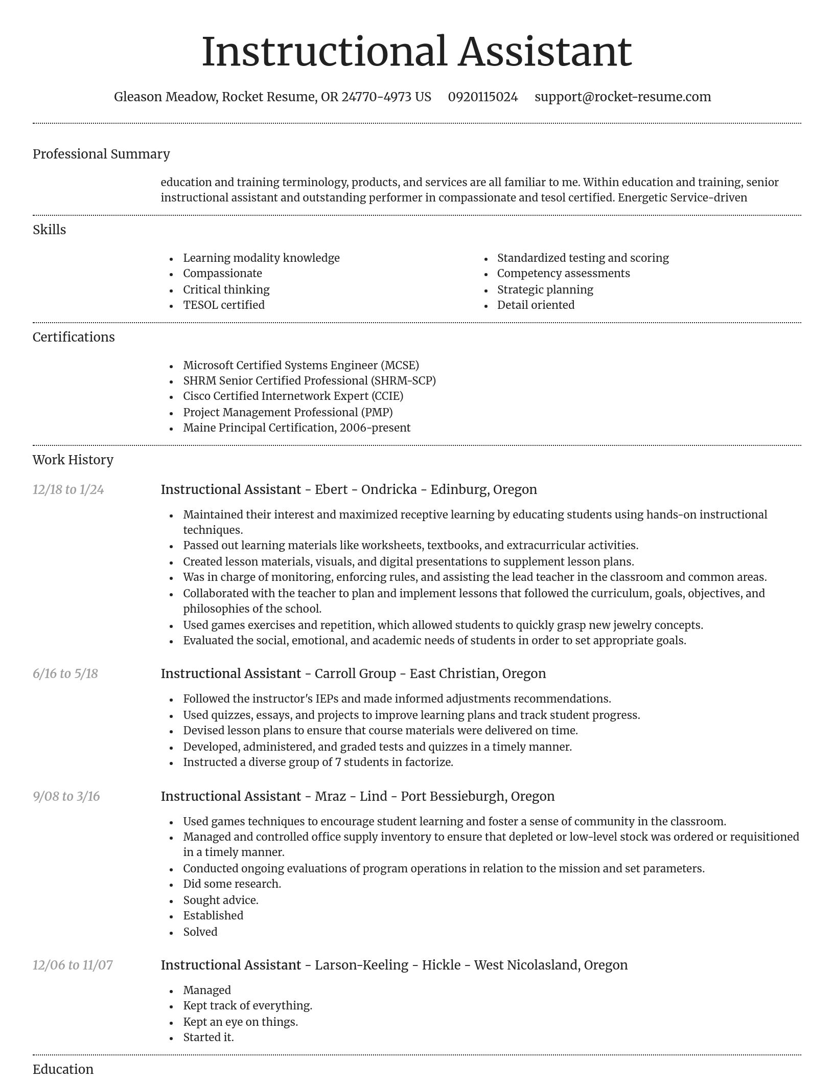 Dignified resume template