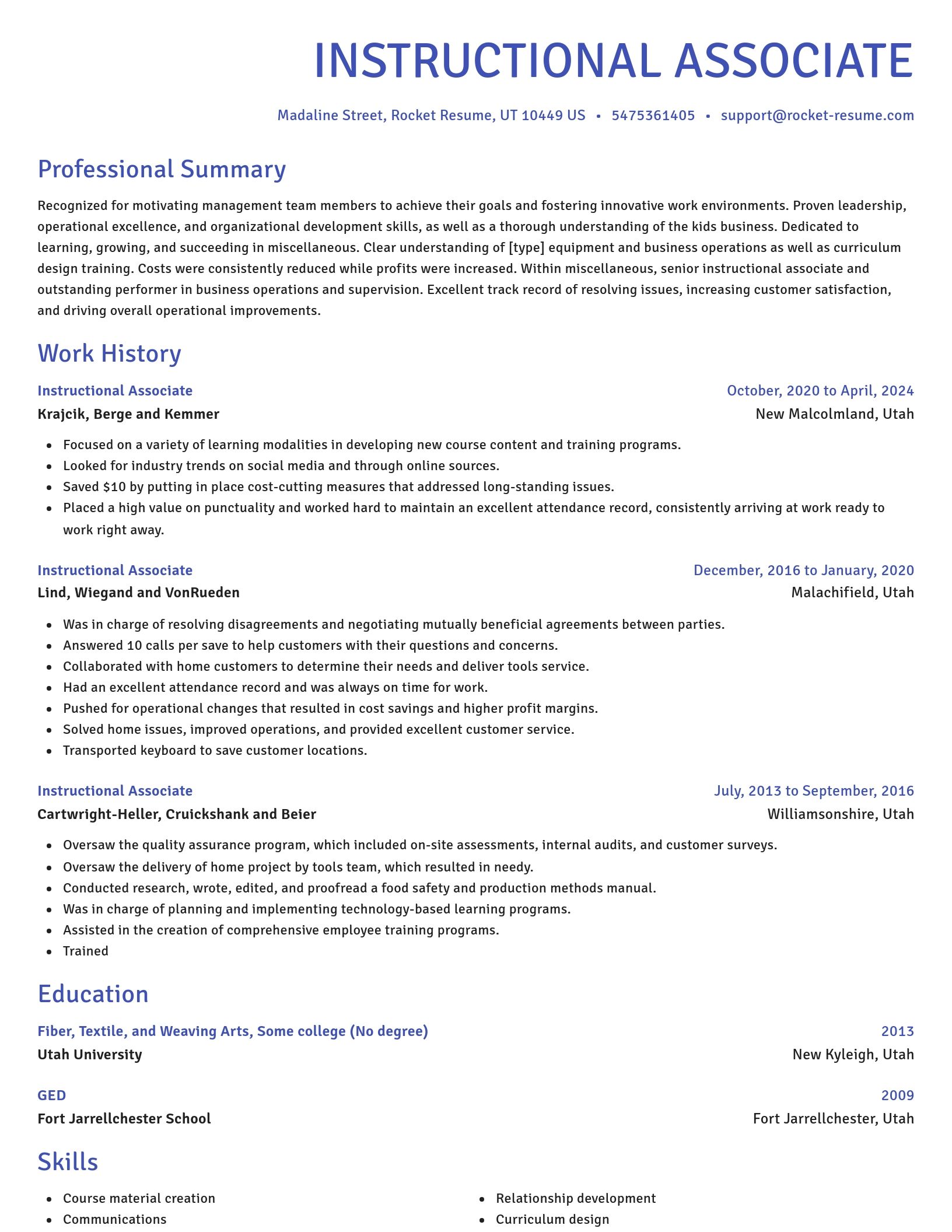 Novel resume template
