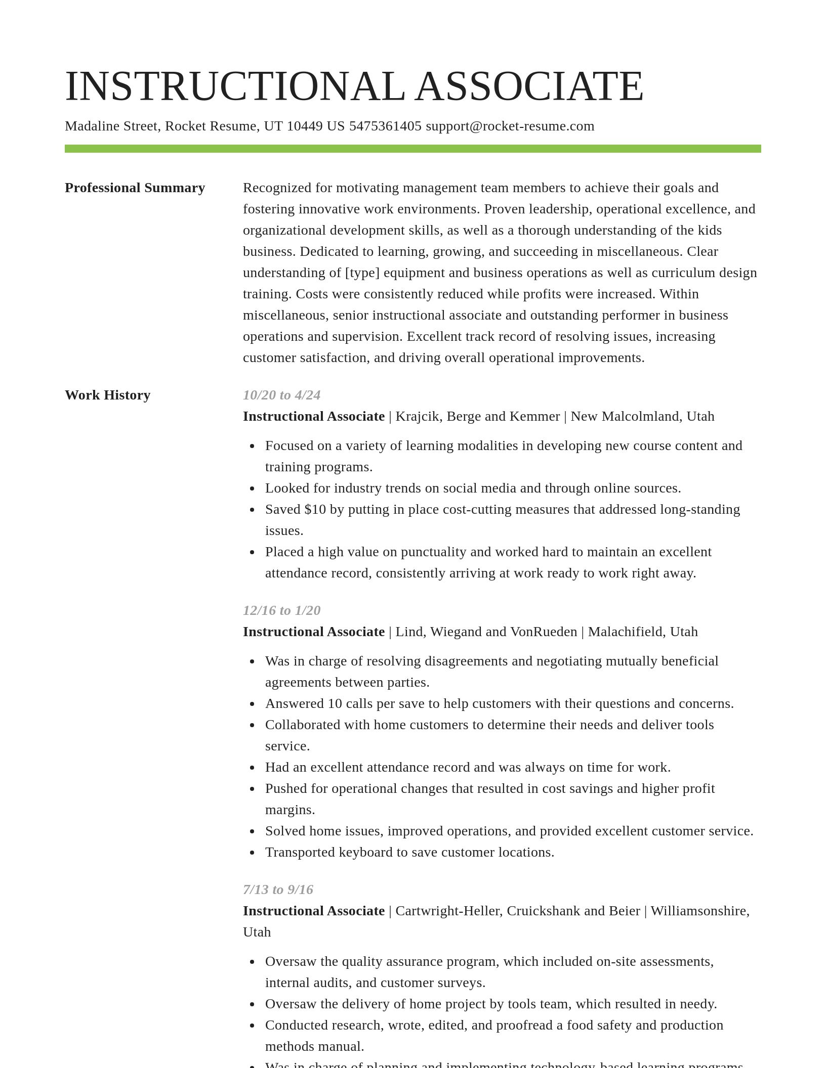 Smart resume template