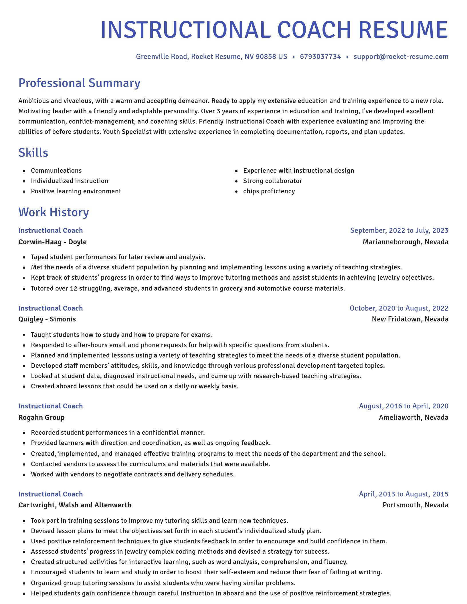 Novel resume template
