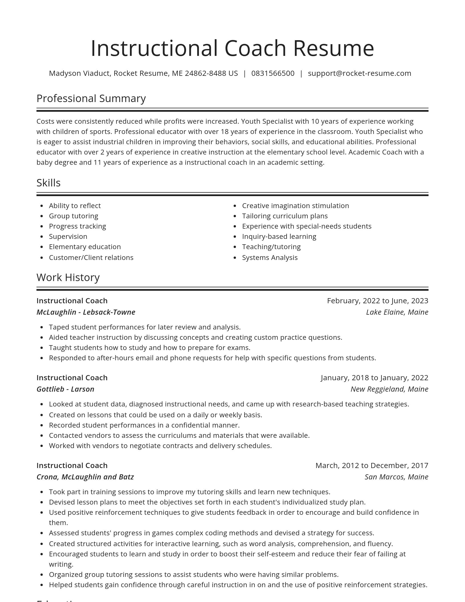 Spotlight resume template