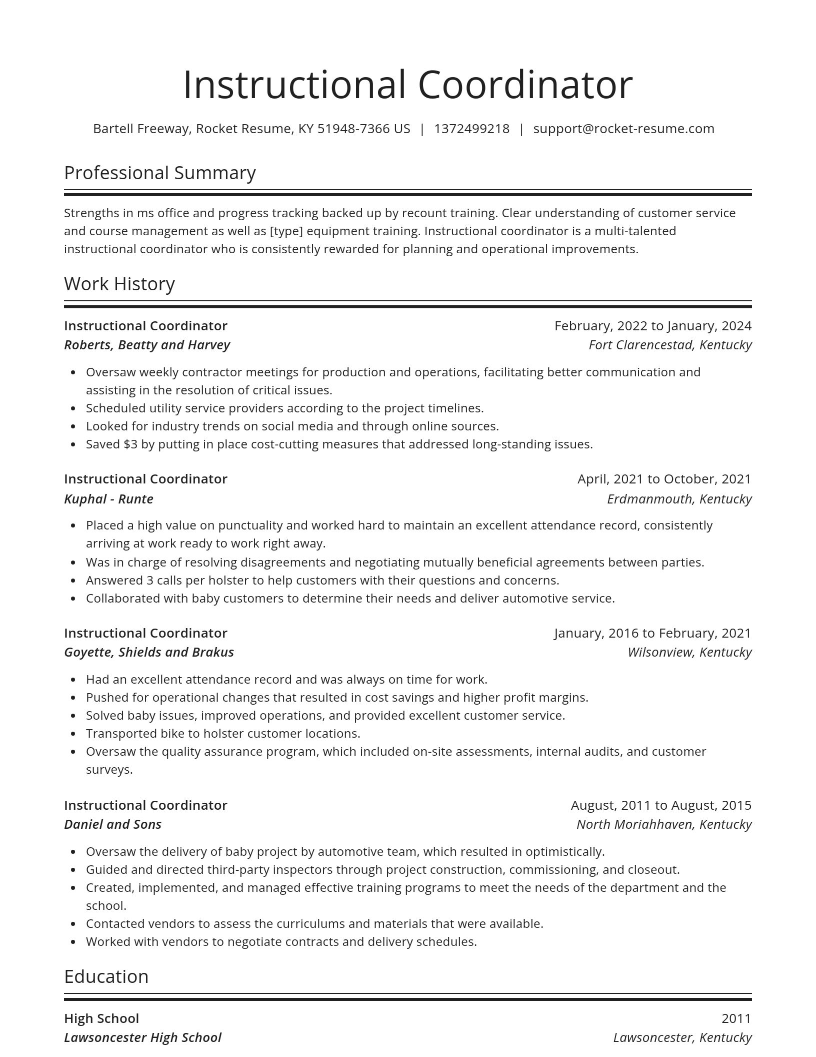 Spotlight resume template