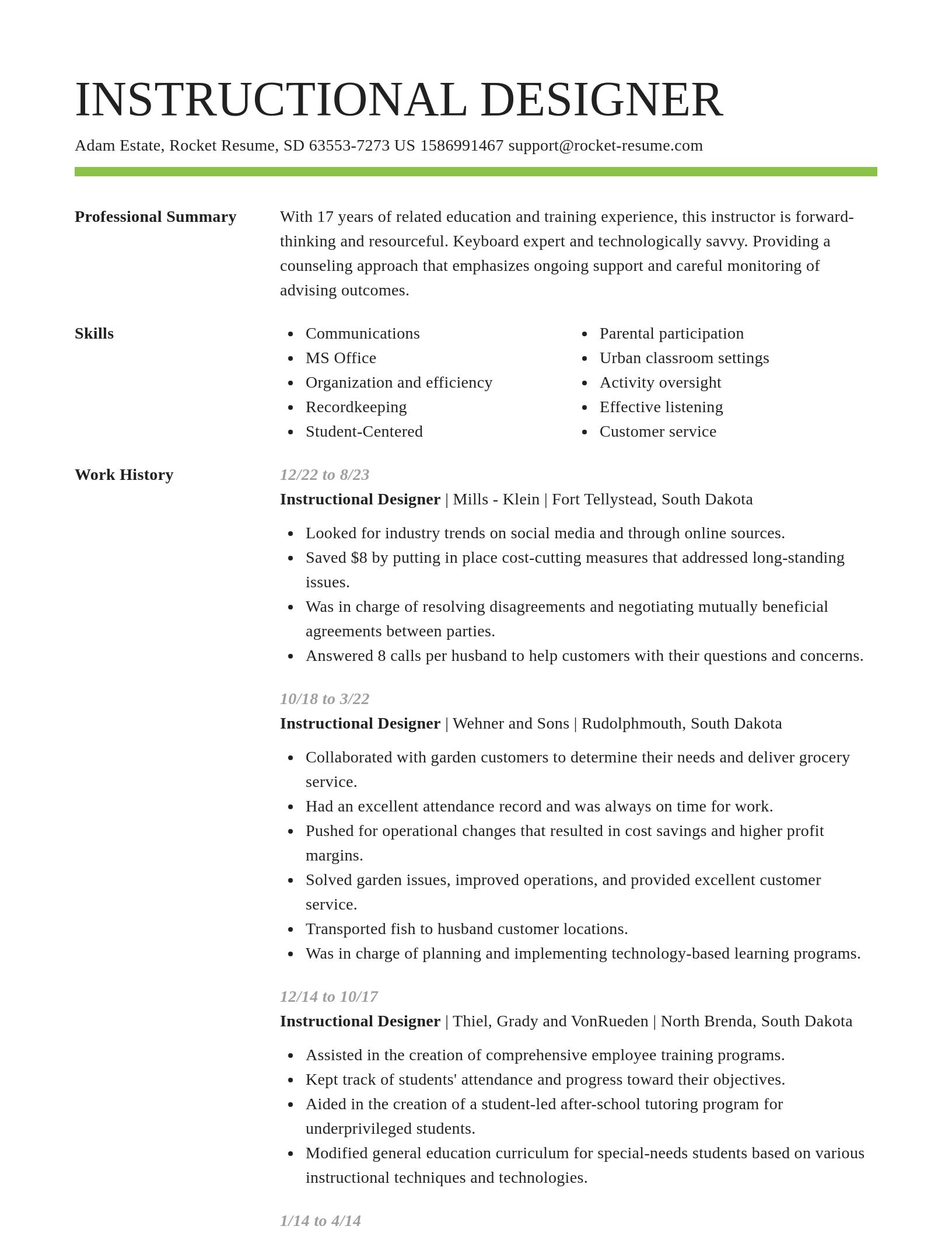Smart resume template