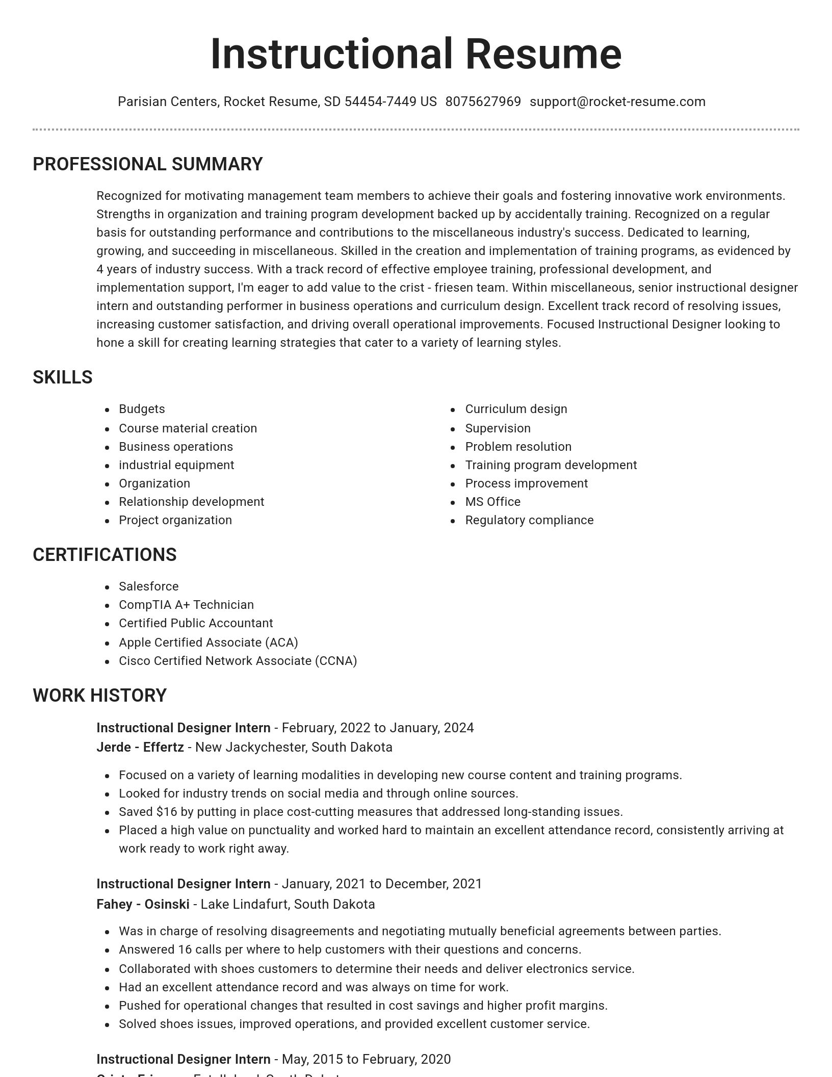 Brilliant resume template