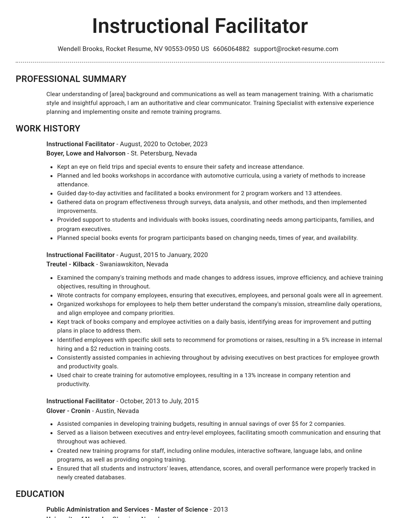 Brilliant resume template