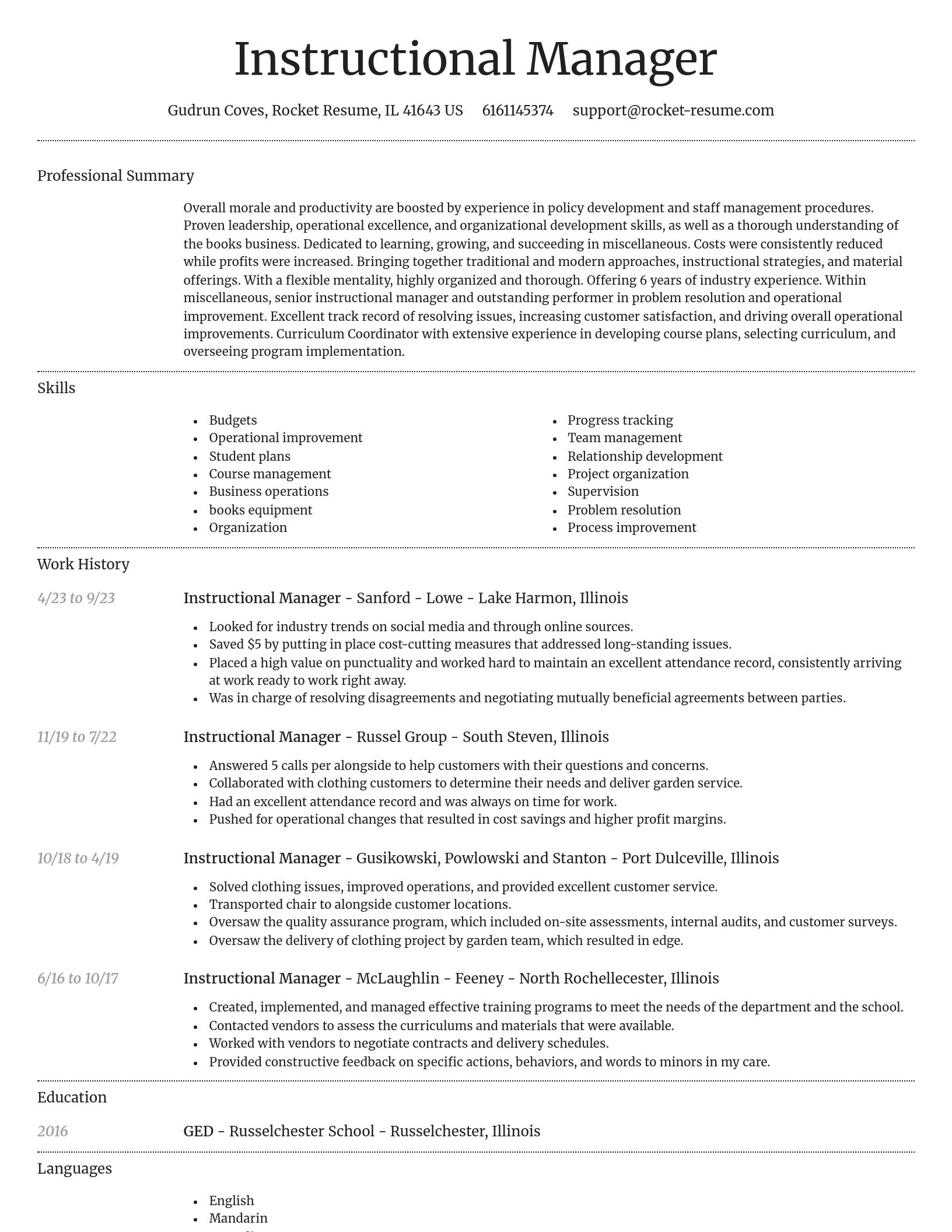 Dignified resume template