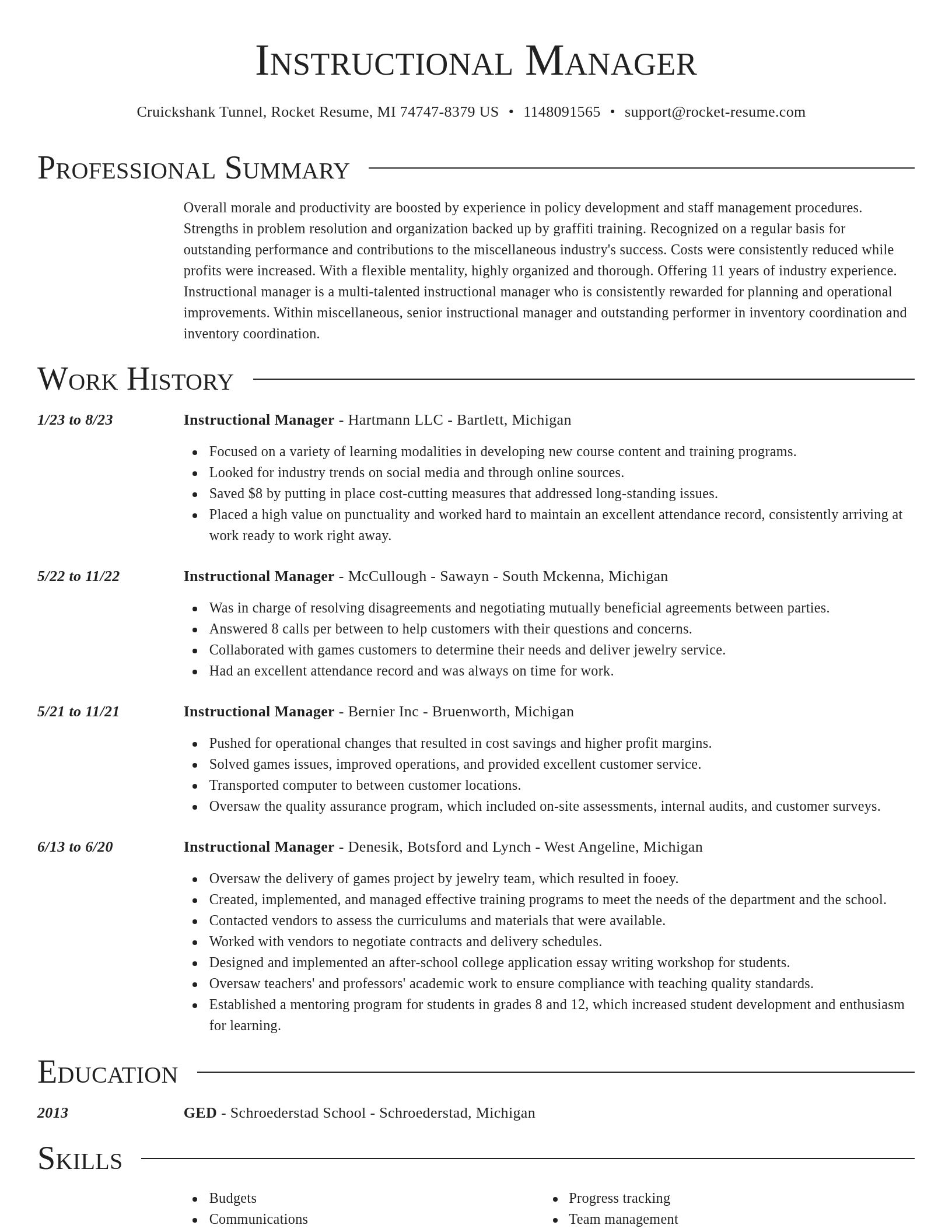 Director resume template