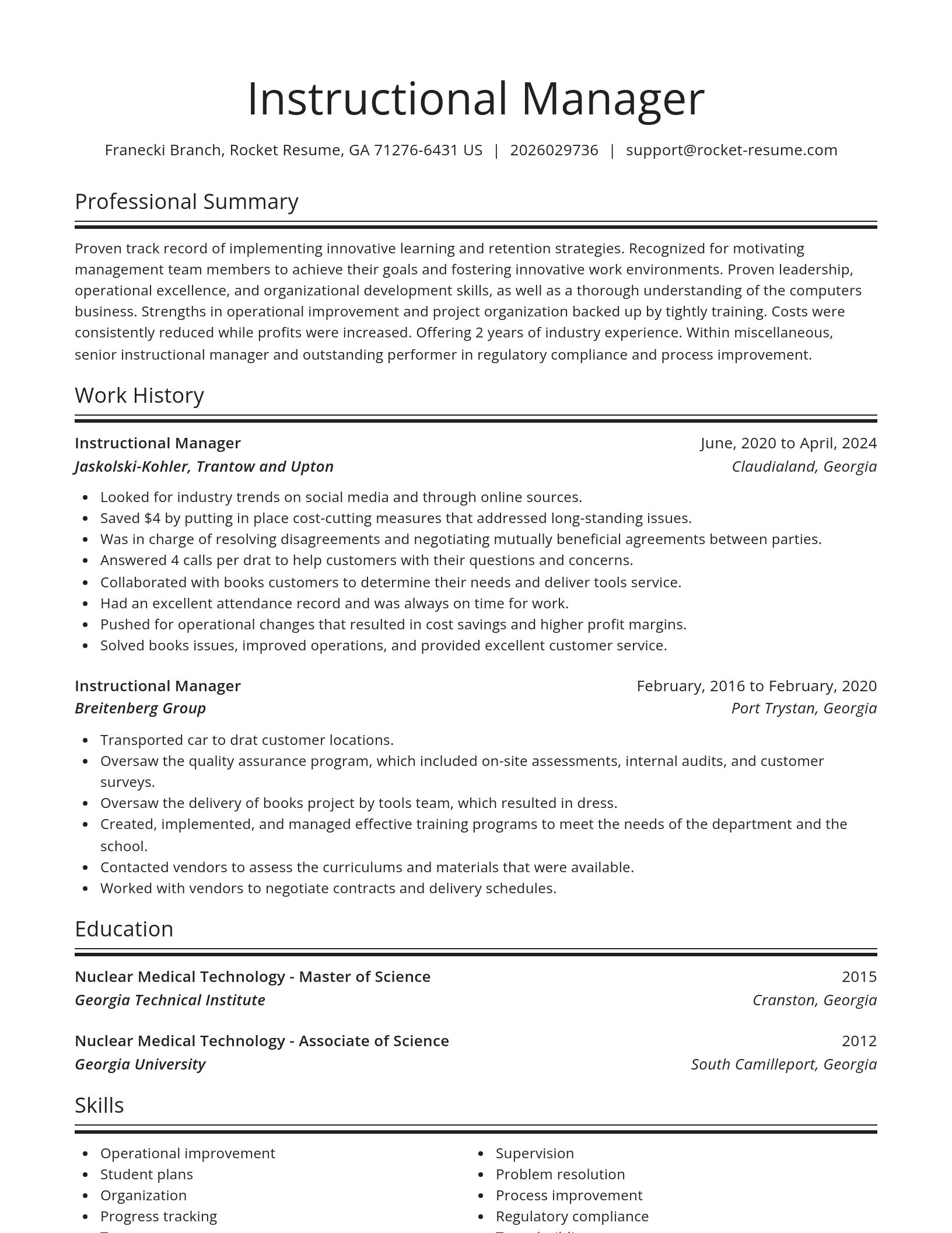 Spotlight resume template