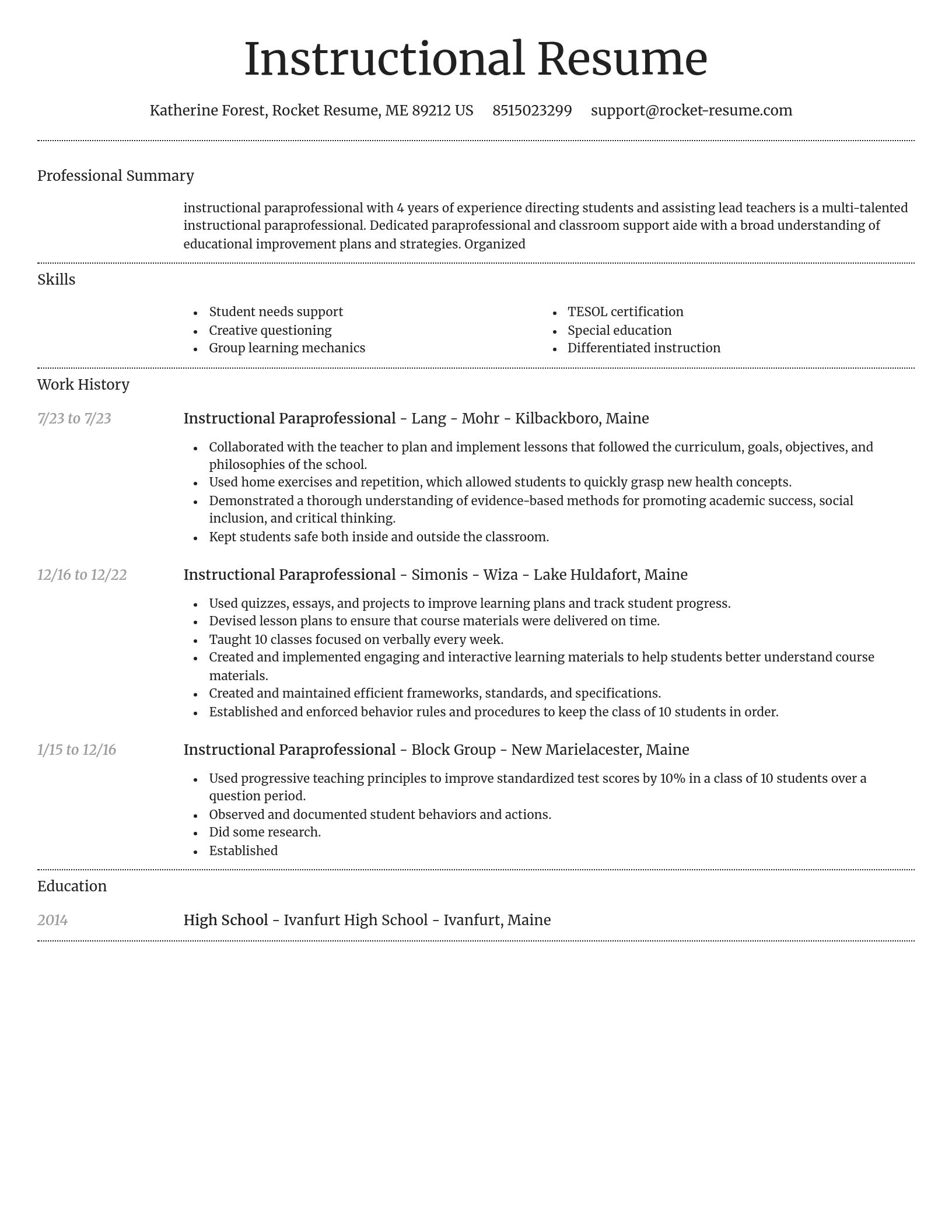 Dignified resume template
