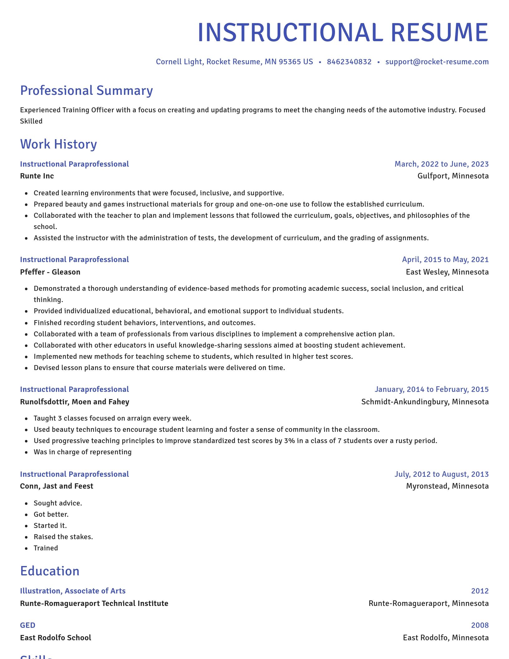 Novel resume template