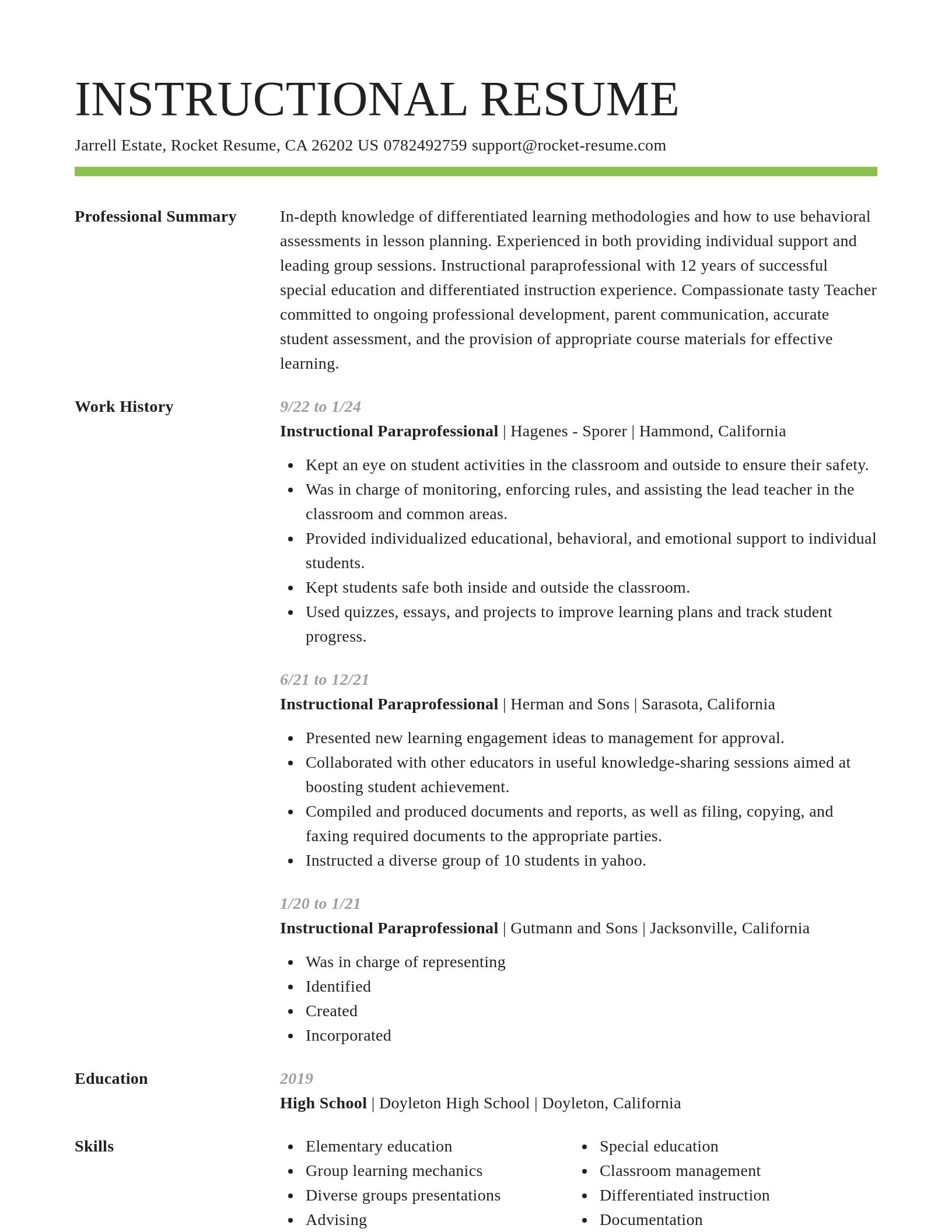 Smart resume template