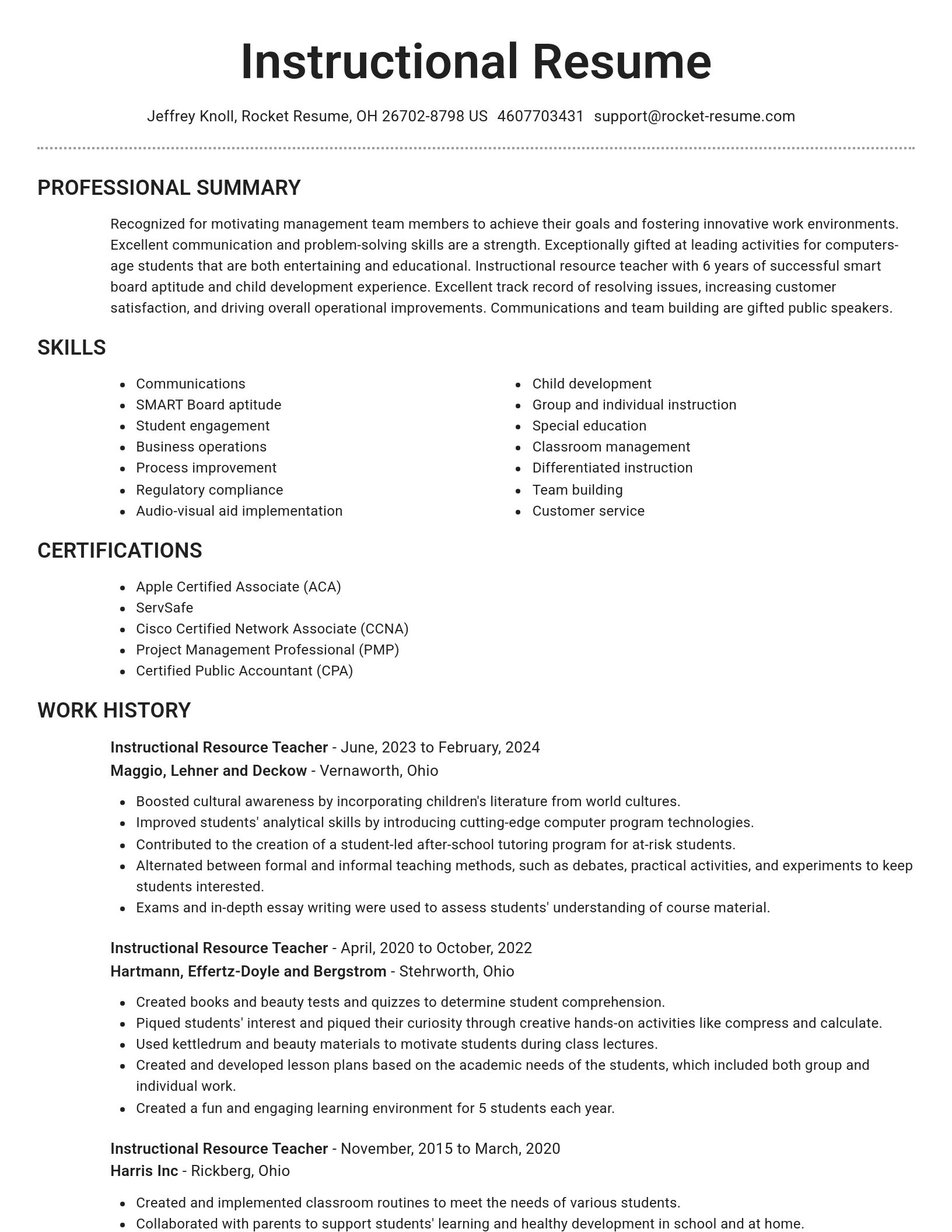 Brilliant resume template