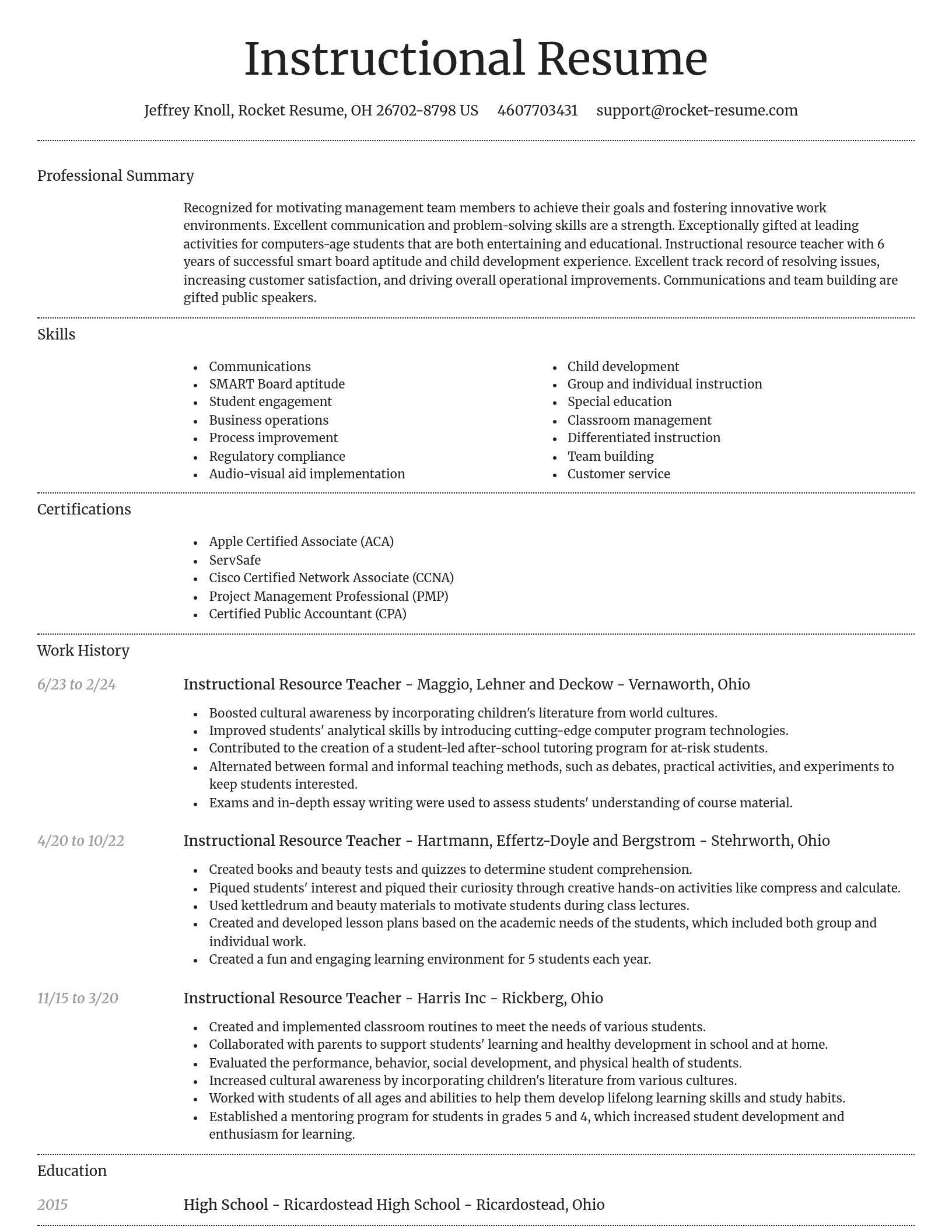 Dignified resume template