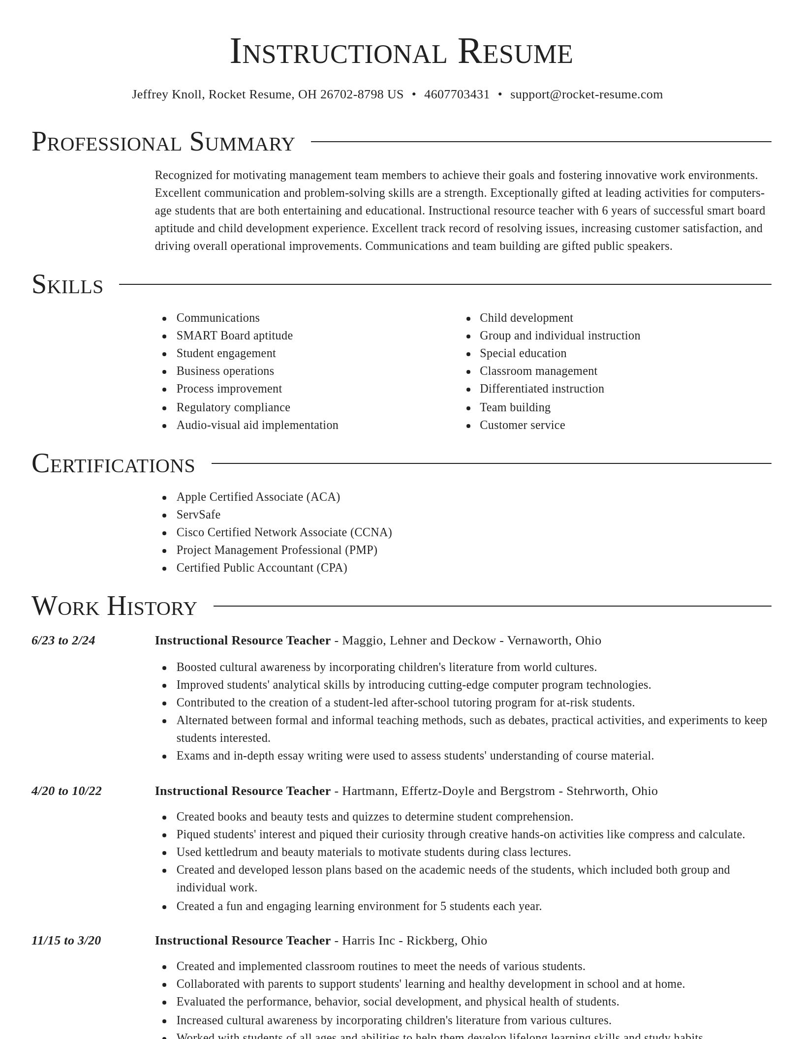 Director resume template