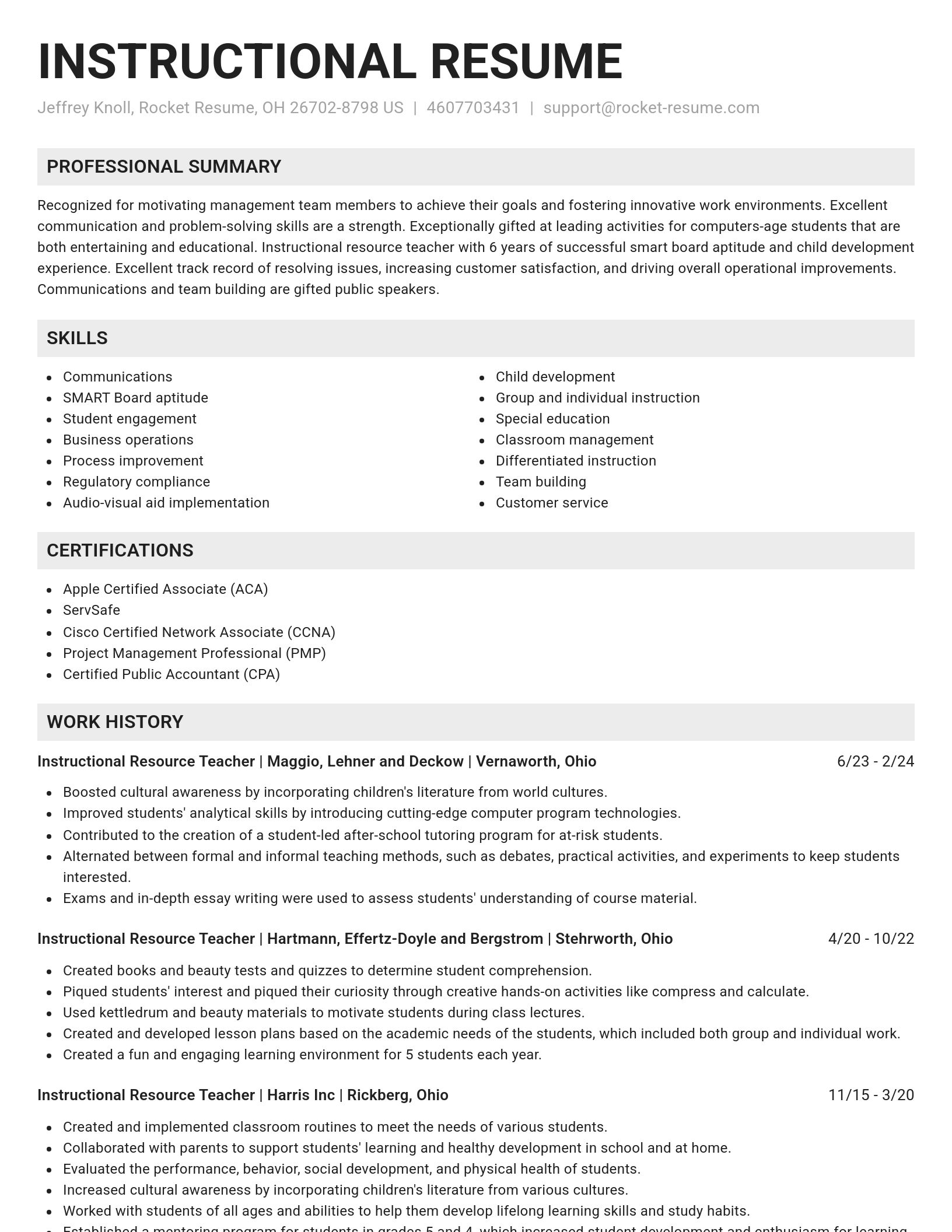 Genius resume template