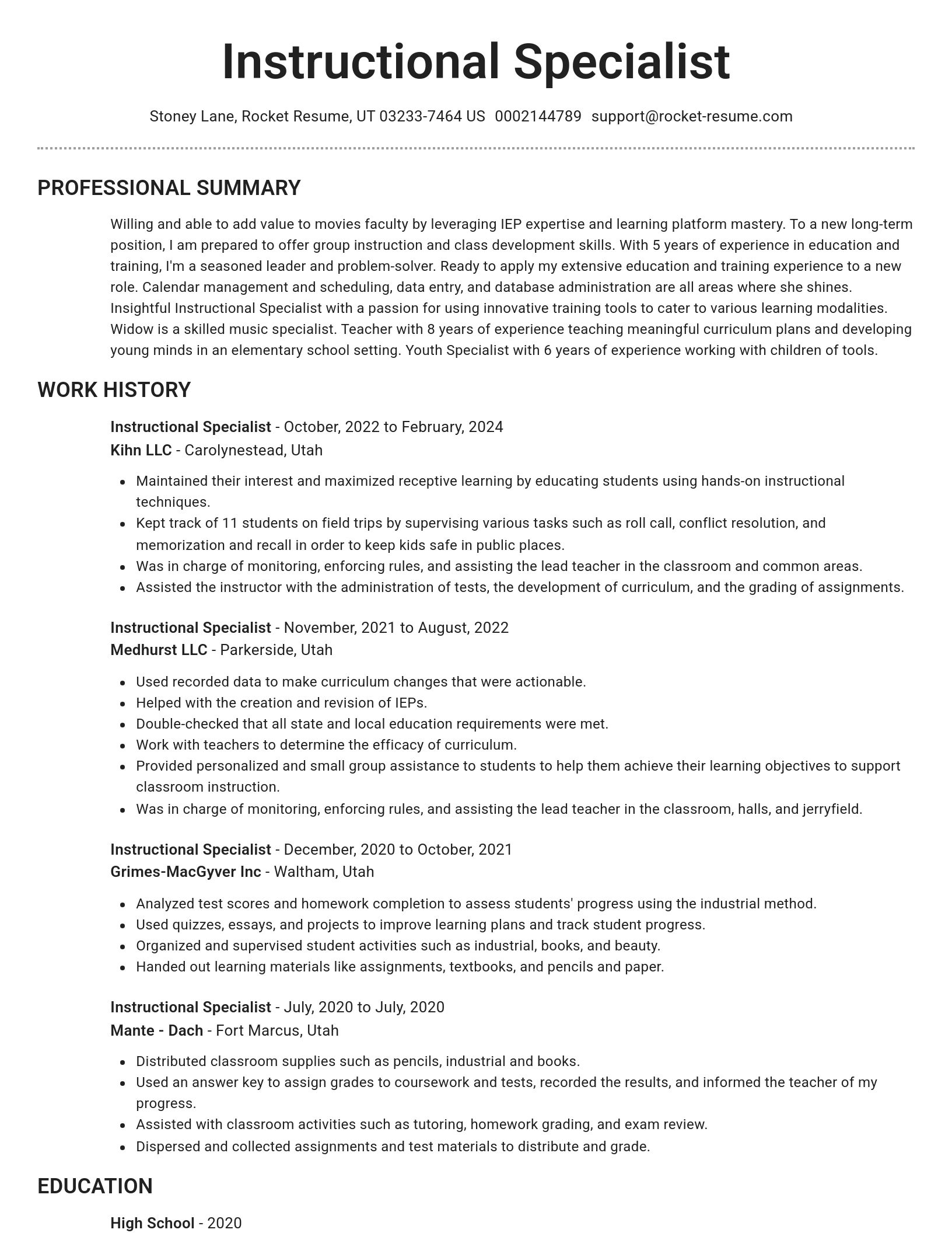 Brilliant resume template