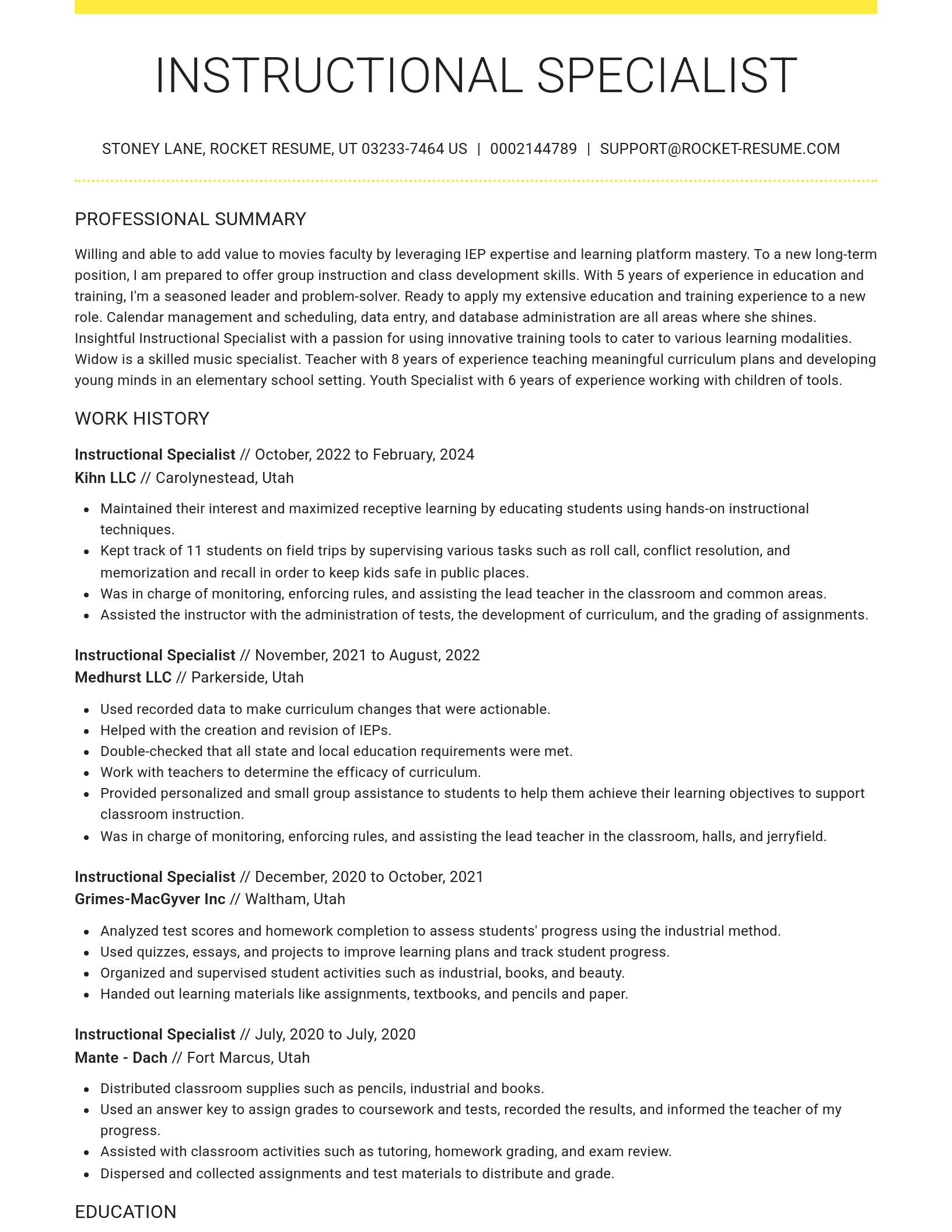 Grand resume template