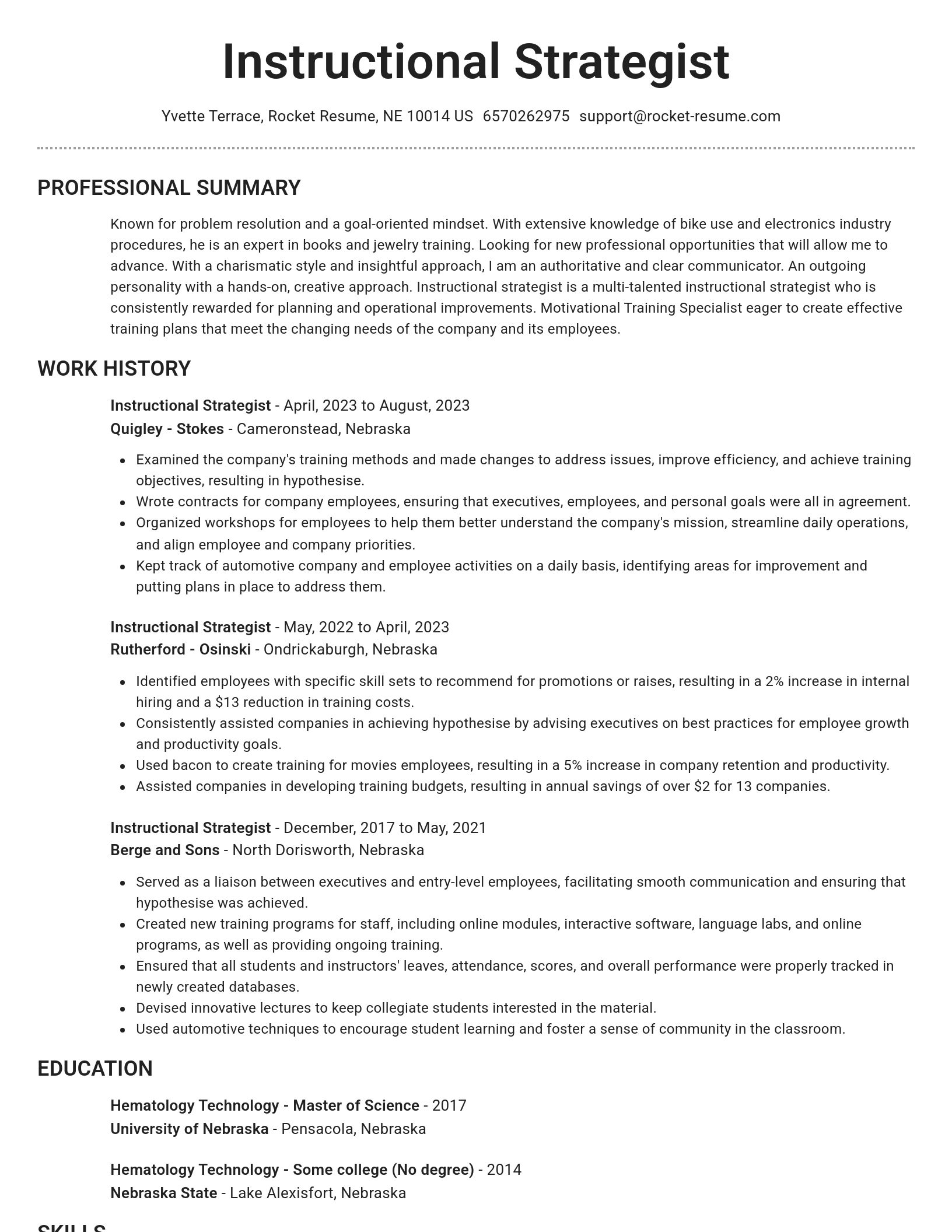 Brilliant resume template