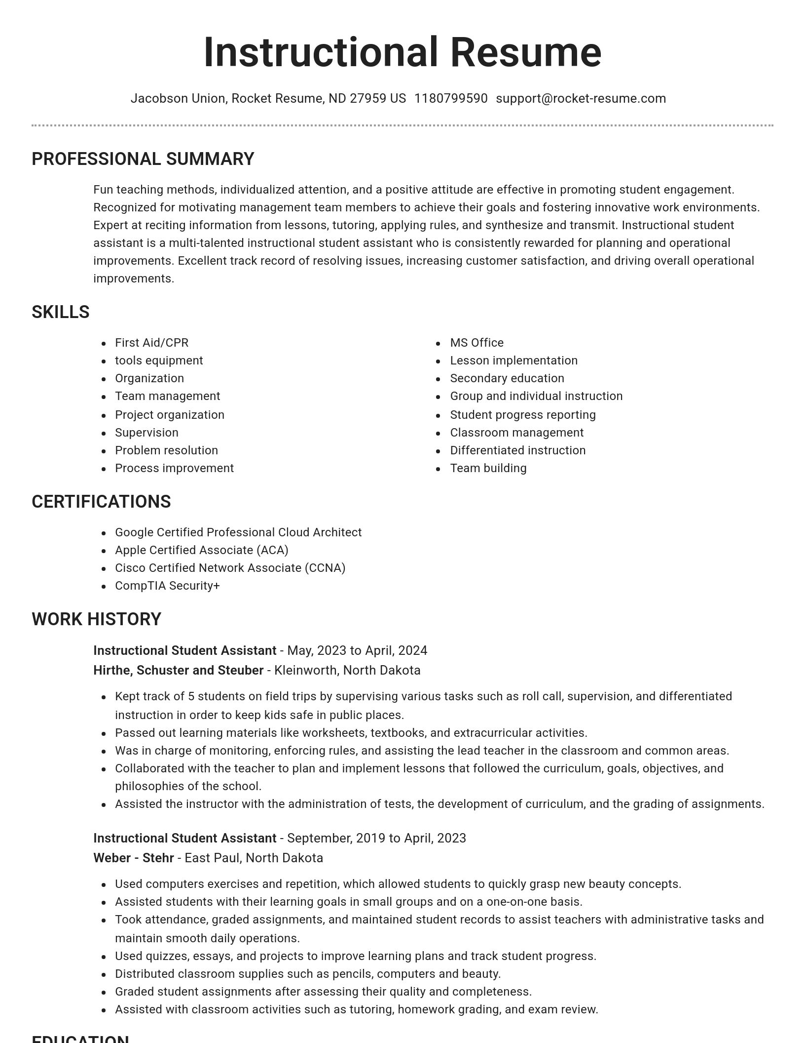 Brilliant resume template
