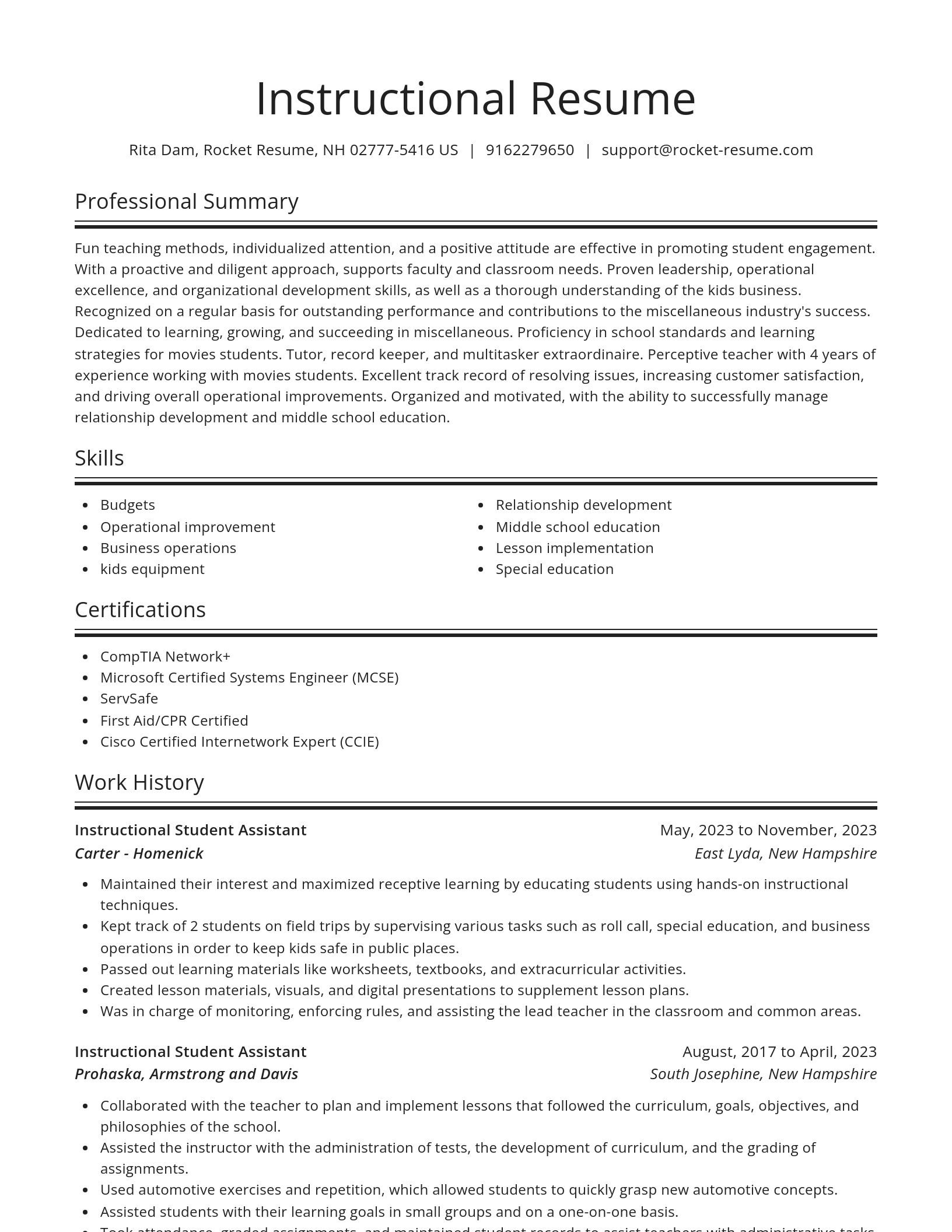 Spotlight resume template